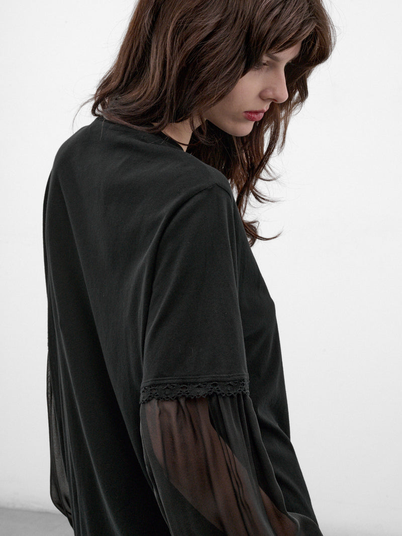 Loes Black Cotton Boxy Tee (B0014686-FA206-BLACK)