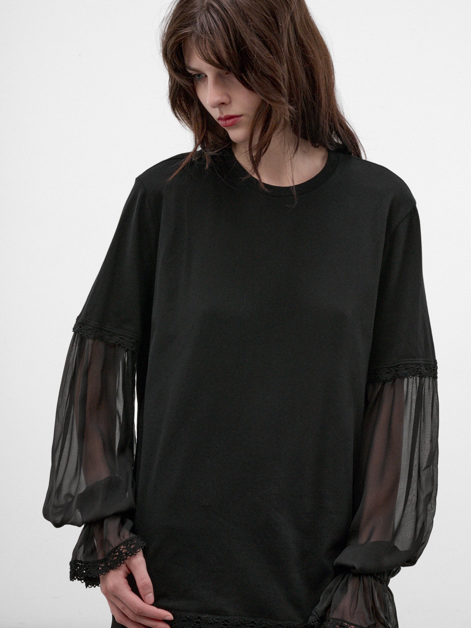 Loes Black Cotton Boxy Tee (B0014686-FA206-BLACK)