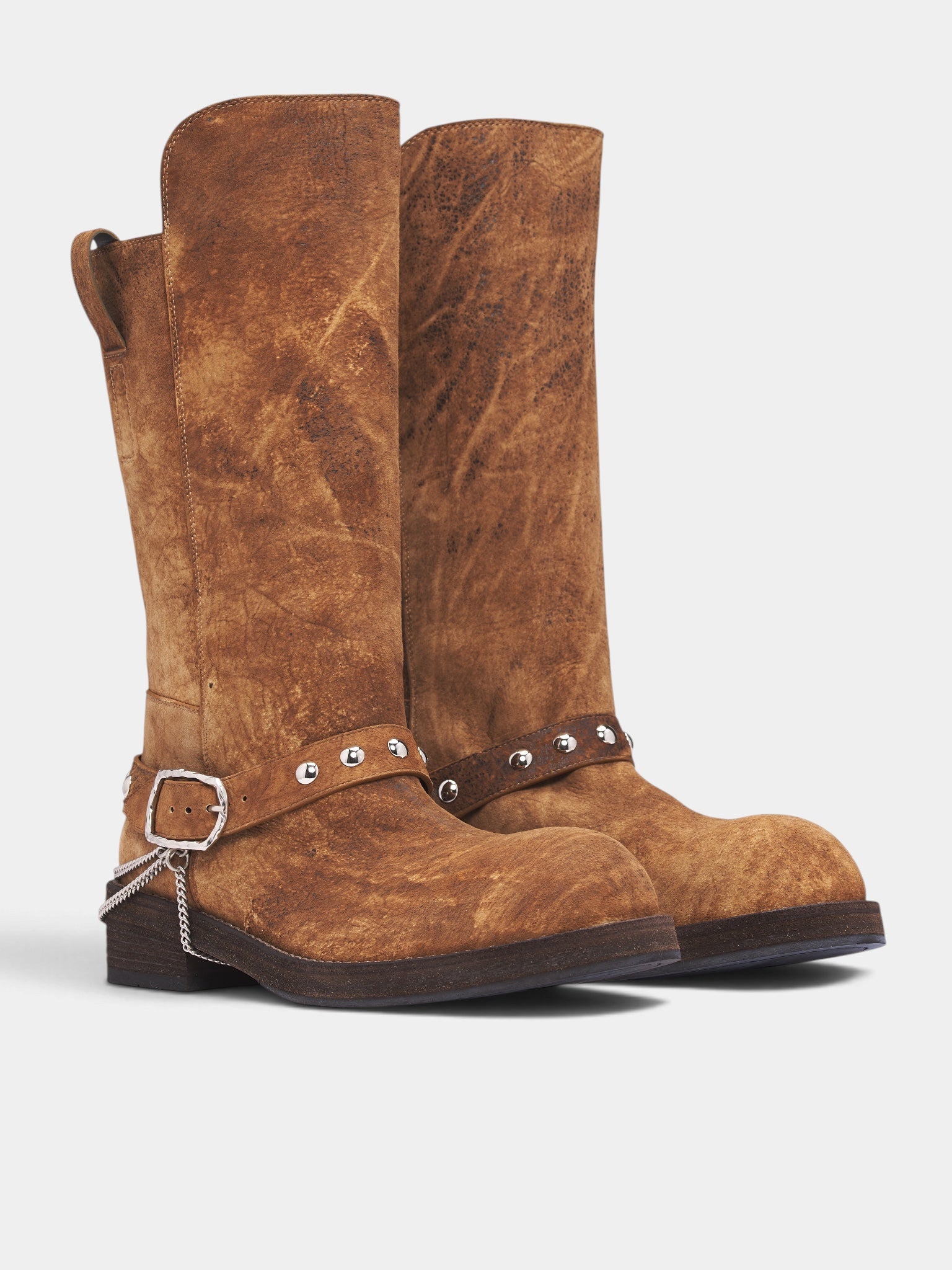 Edeed Lamb Suede Riding Boots (B0014709-LT210-BROWN-CAMEL)