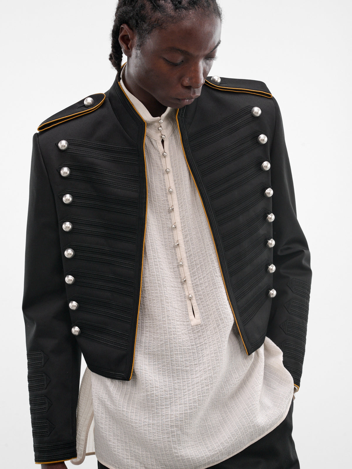 Exclusive Set Embroidered Marsina Jacket (B0014713-FA709-BLACK)