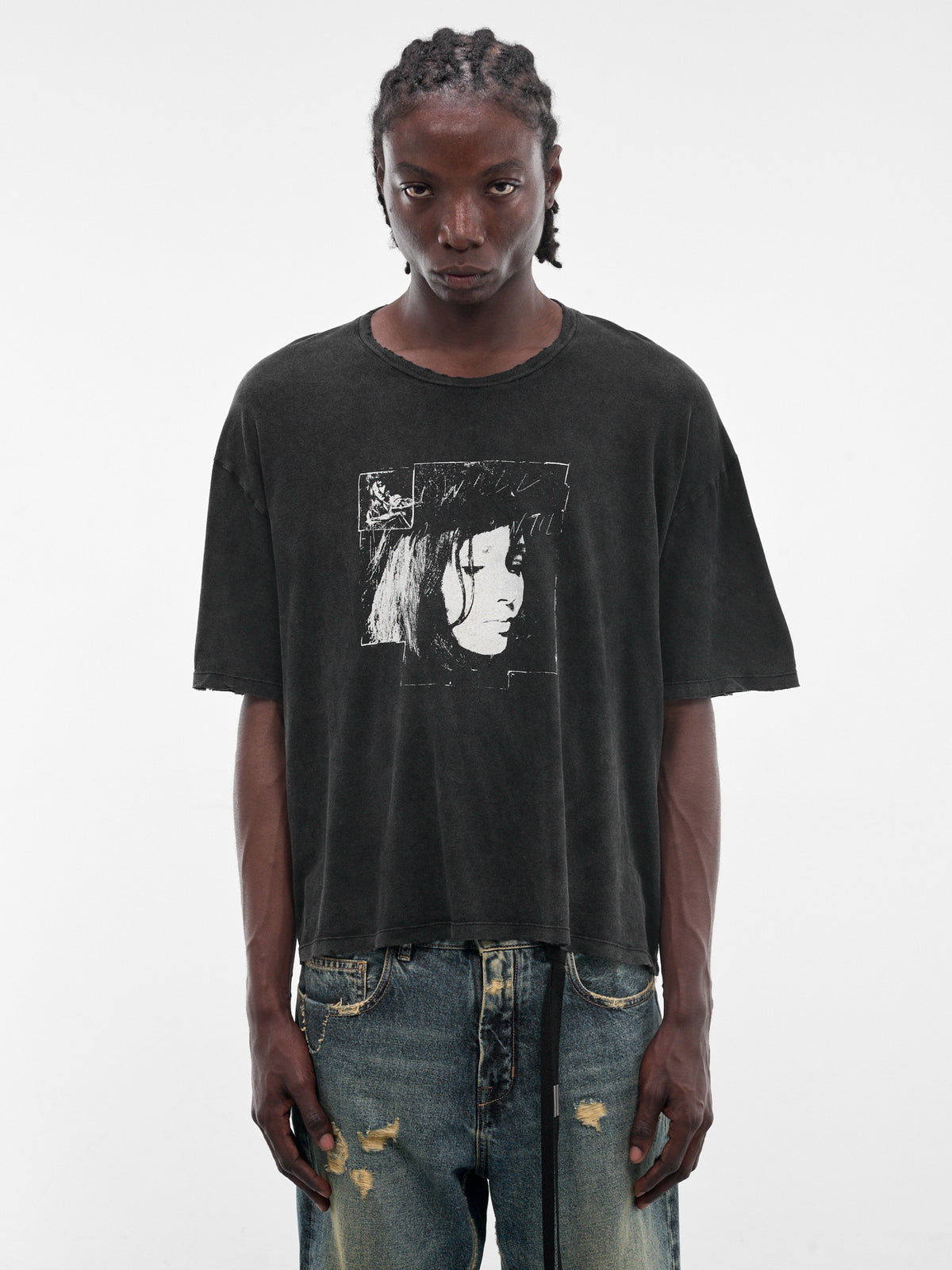 Exclusive Black Lu "Aimee" Graphic Tee (B0014715-FA790-FADED-BLACK)