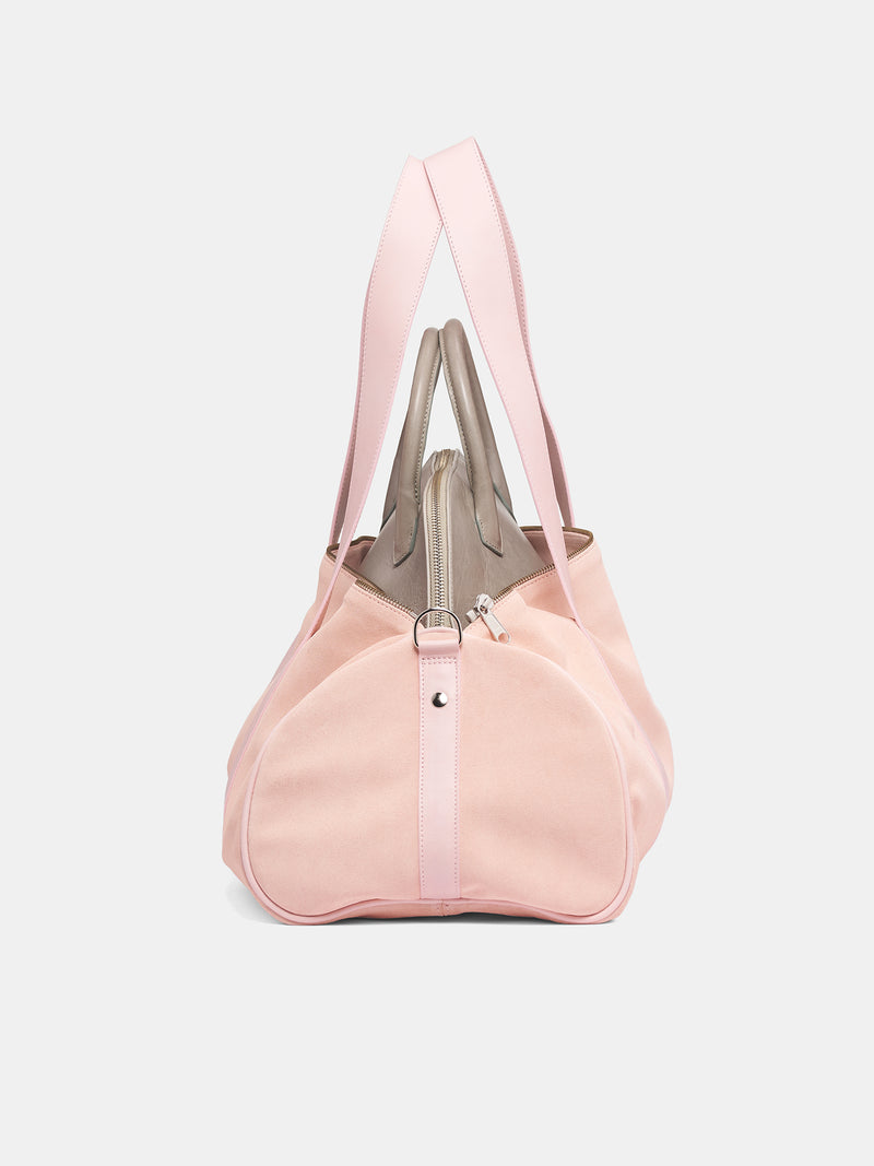 Pink Leather Layered Carrie Bag (B01FW5-PINK-SUEDE-GREY-NAPPA)