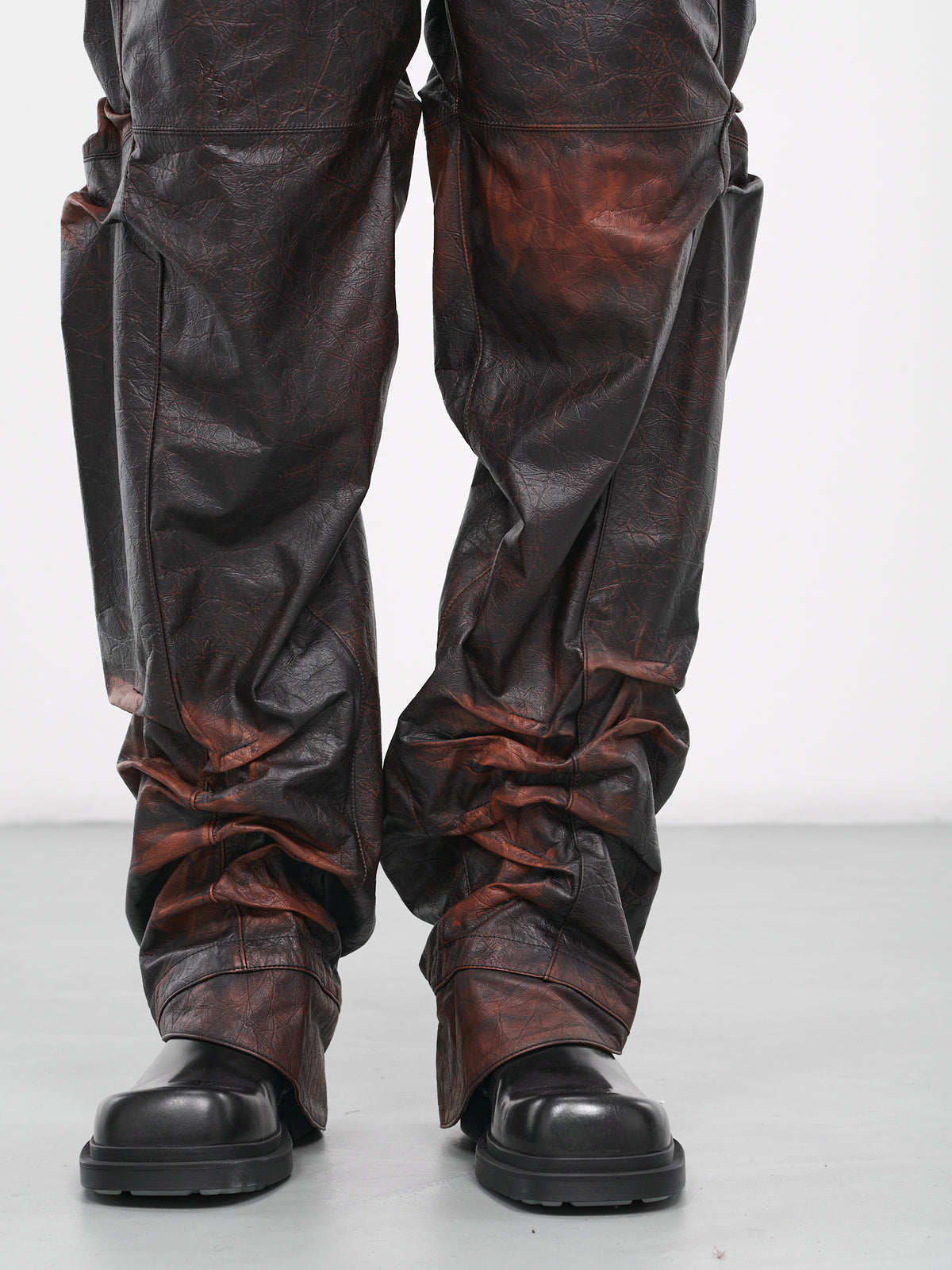 Gripped Leather Pants (B06-DB-DARK-BROWN)