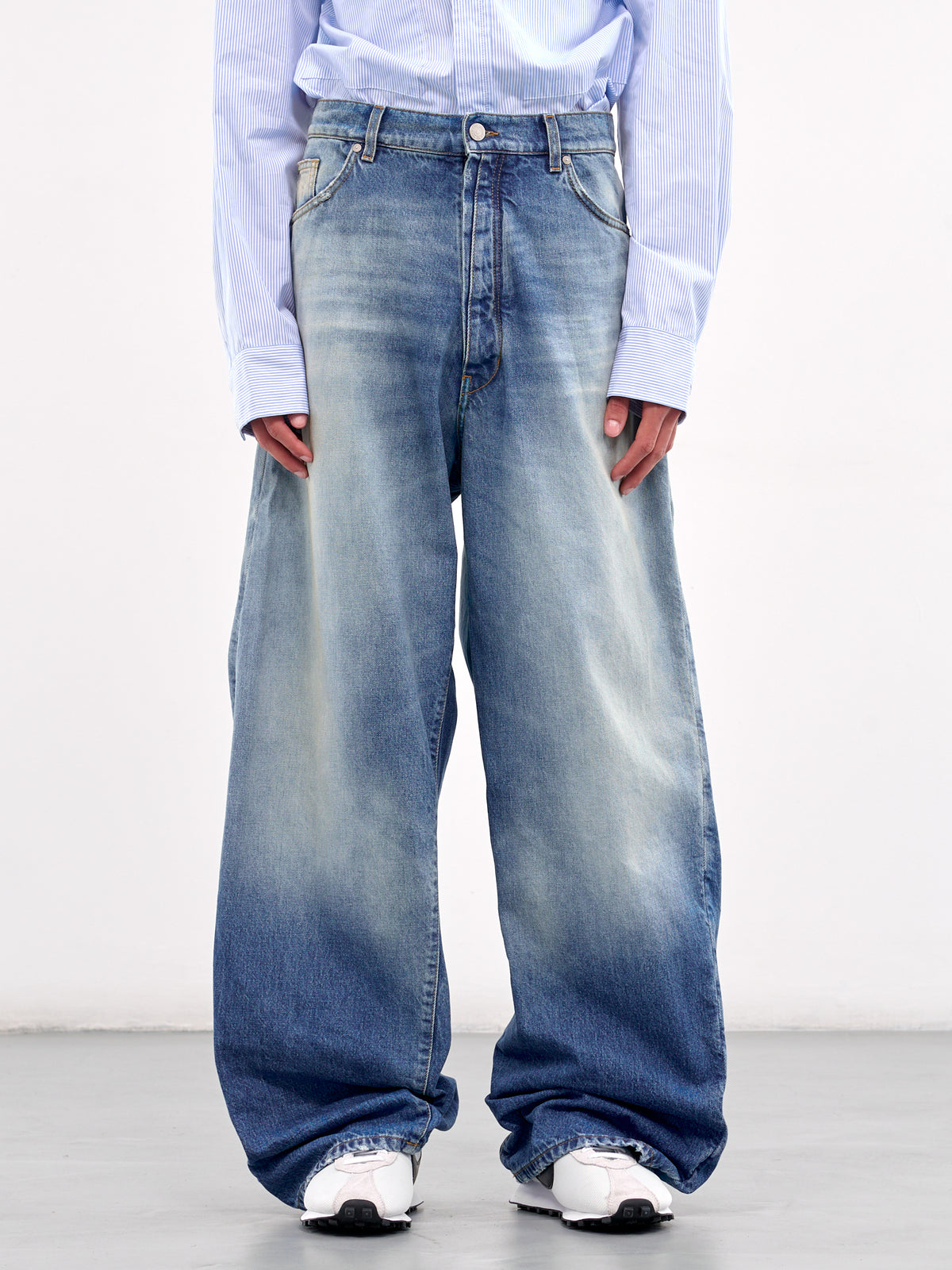 Wide Leg Jeans (B1MS253054-461-DARK-LIGHT-BLUE)