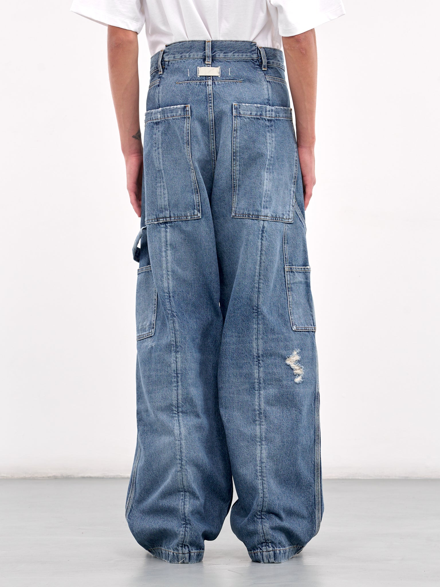 Wide Leg Carpenter's Jeans (B1MS253057-465-INDIGO-DENIM)
