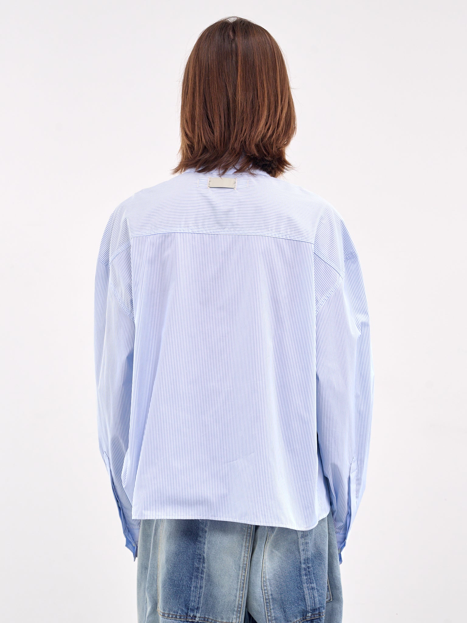 Striped Flap Pocket Shirt (B1MS257116-490-BLUE-STRIPE)