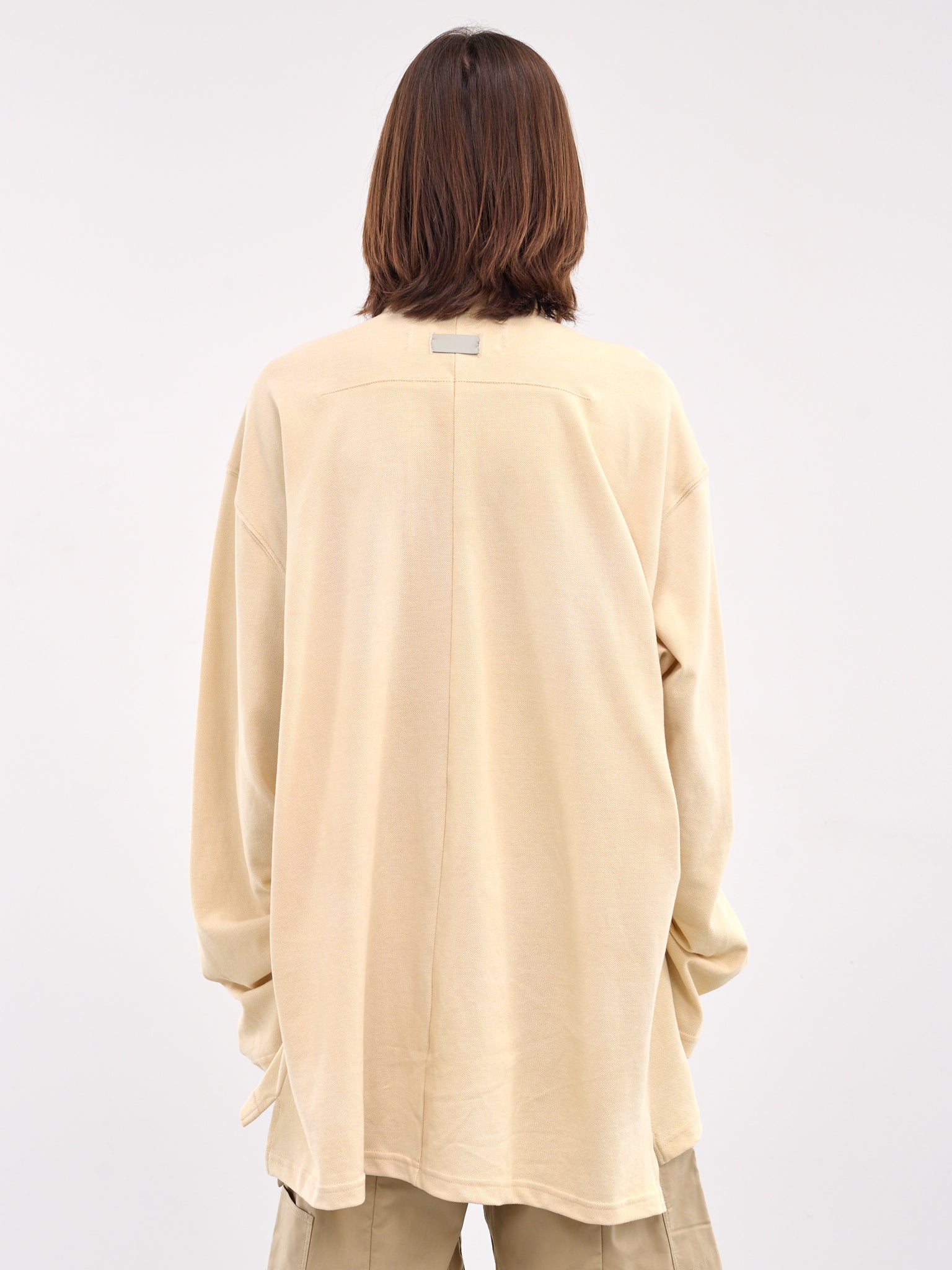 Oversized Long Sleeve Polo Shirt (B1MS258093-250-KHAKI)