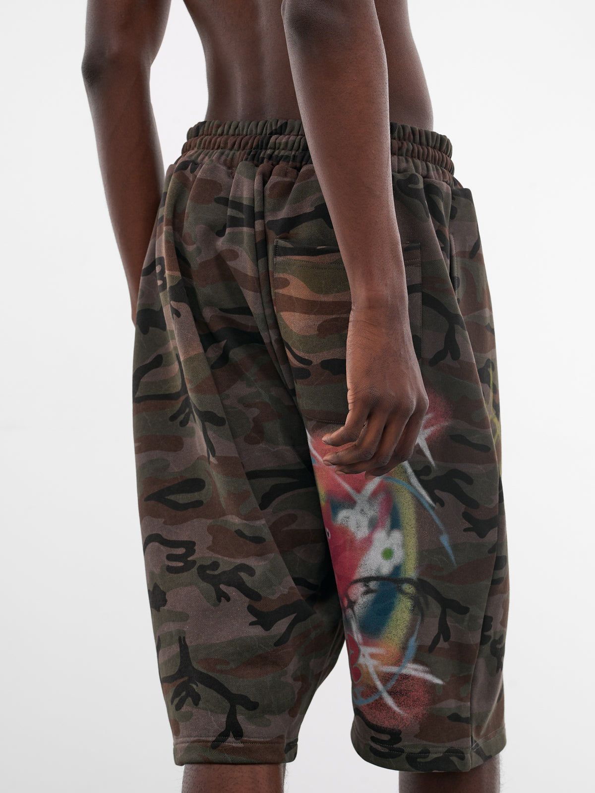 Camo Graffiti Drop Crotch Shorts (B26SSUSH0101-CAMO)