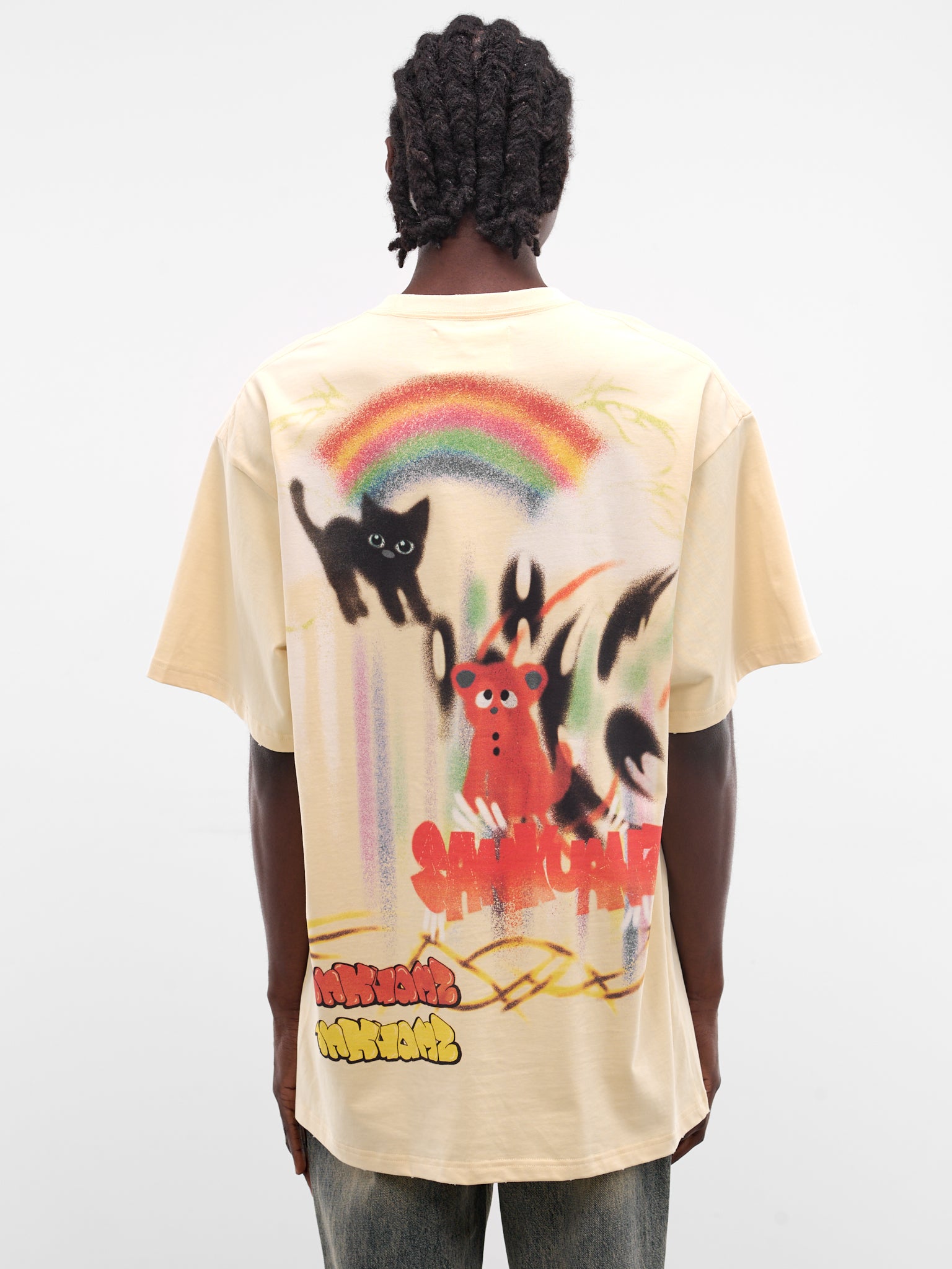 Light Orange Graffiti Oversized Tee (B26SSUTS0107-LIGHT-ORANGE)