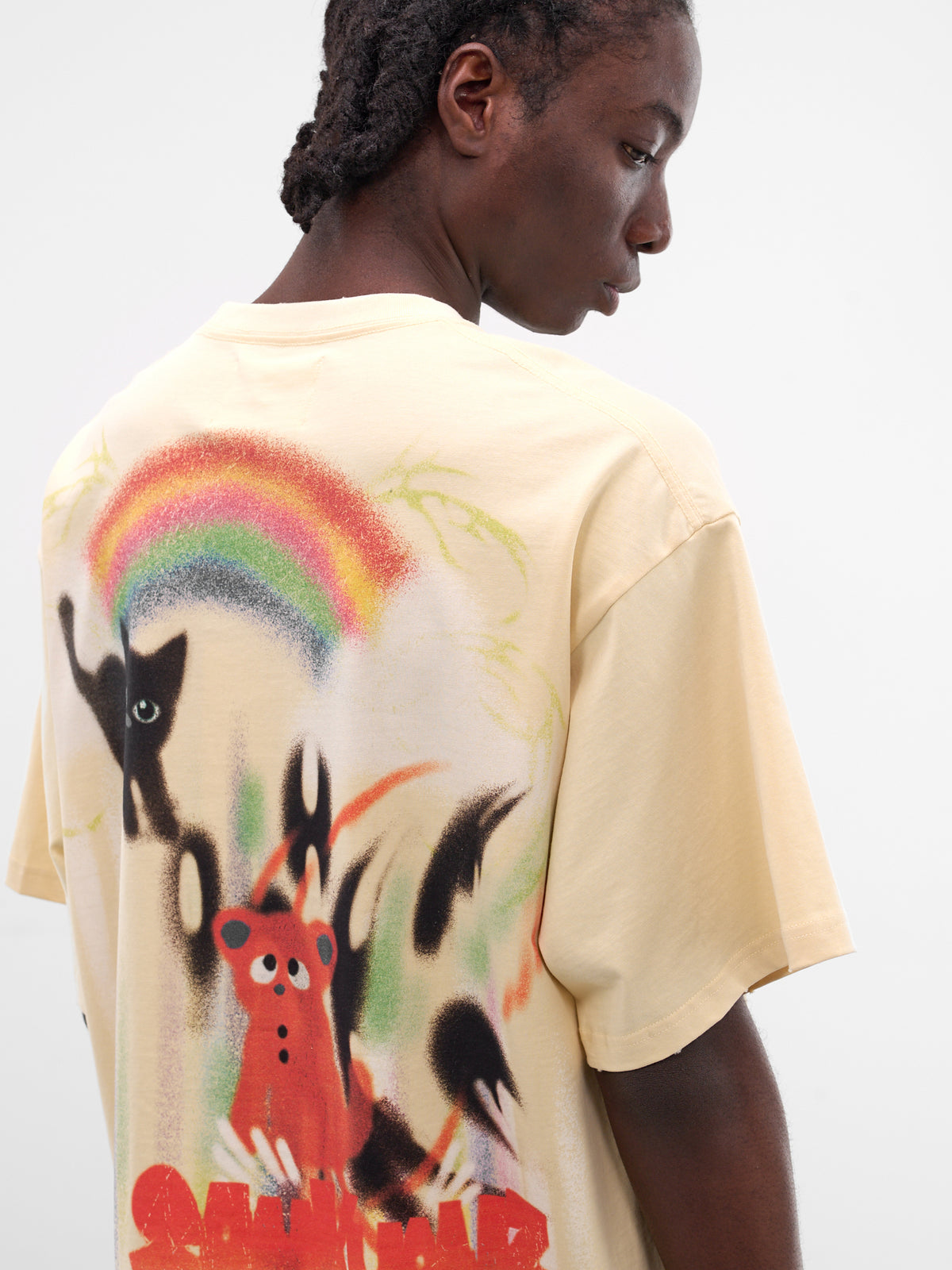 Light Orange Graffiti Oversized Tee (B26SSUTS0107-LIGHT-ORANGE)