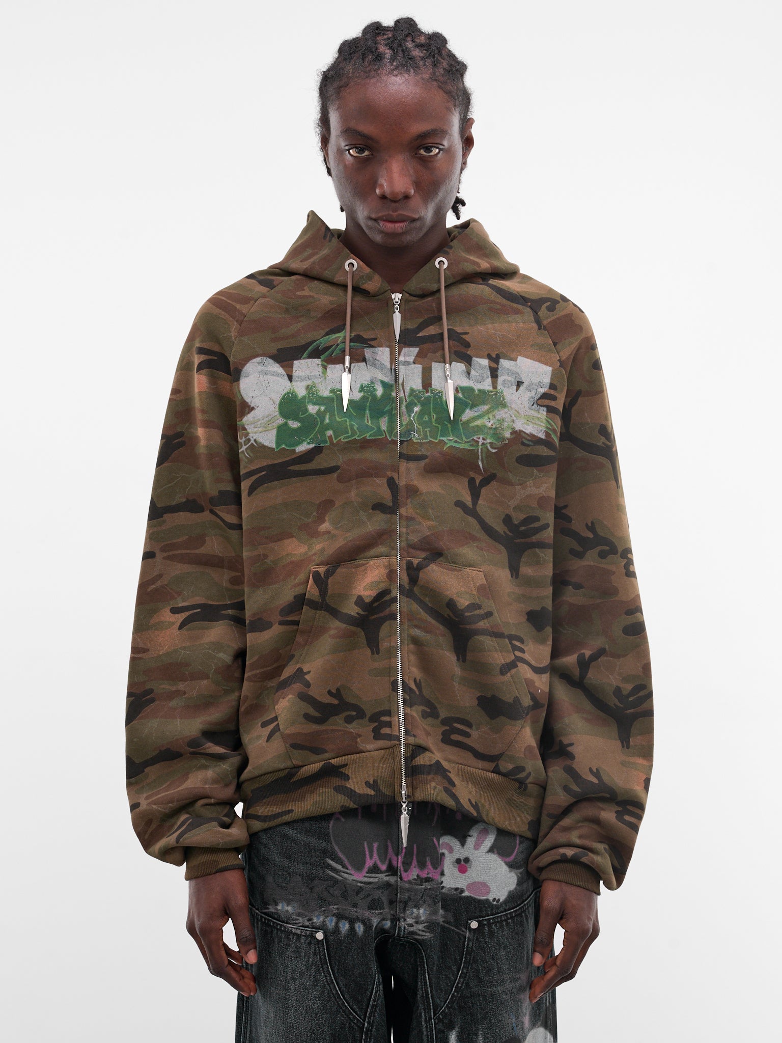 Camo Graffiti Zip Hoodie (B26SSUTZ0102-CAMO)
