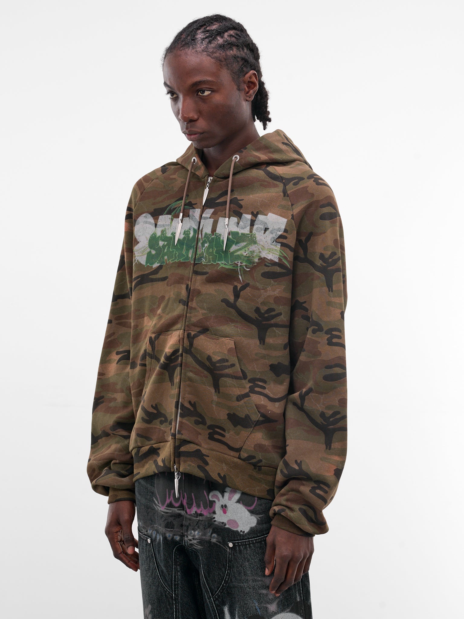 Camo Graffiti Zip Hoodie (B26SSUTZ0102-CAMO)