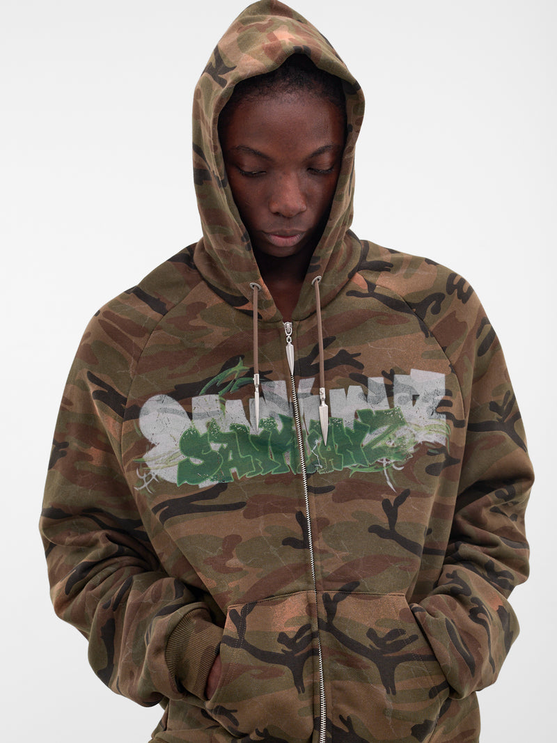 Camo Graffiti Zip Hoodie (B26SSUTZ0102-CAMO)