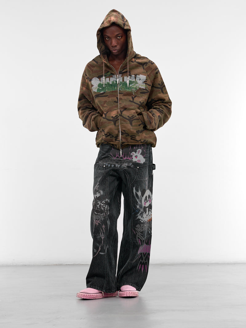 Camo Graffiti Zip Hoodie (B26SSUTZ0102-CAMO)