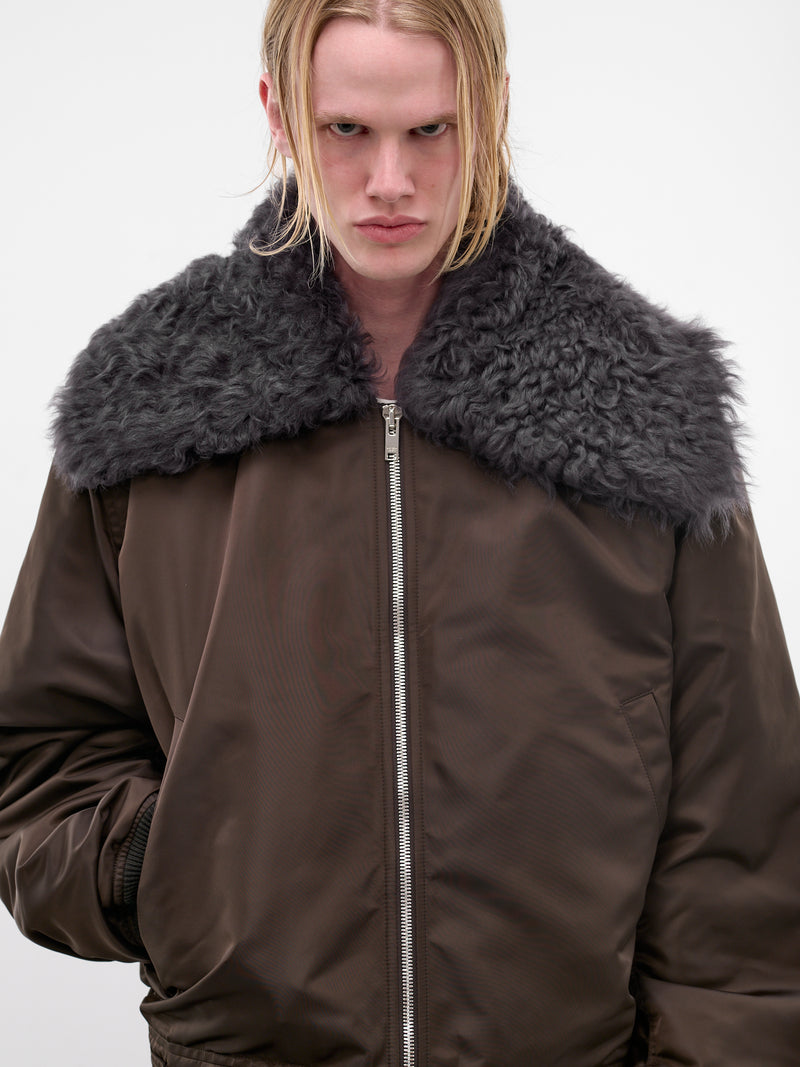 Chocolate Padded Nylon Bomber Jacket (852496V6C50-2081-CHOCOLATE)