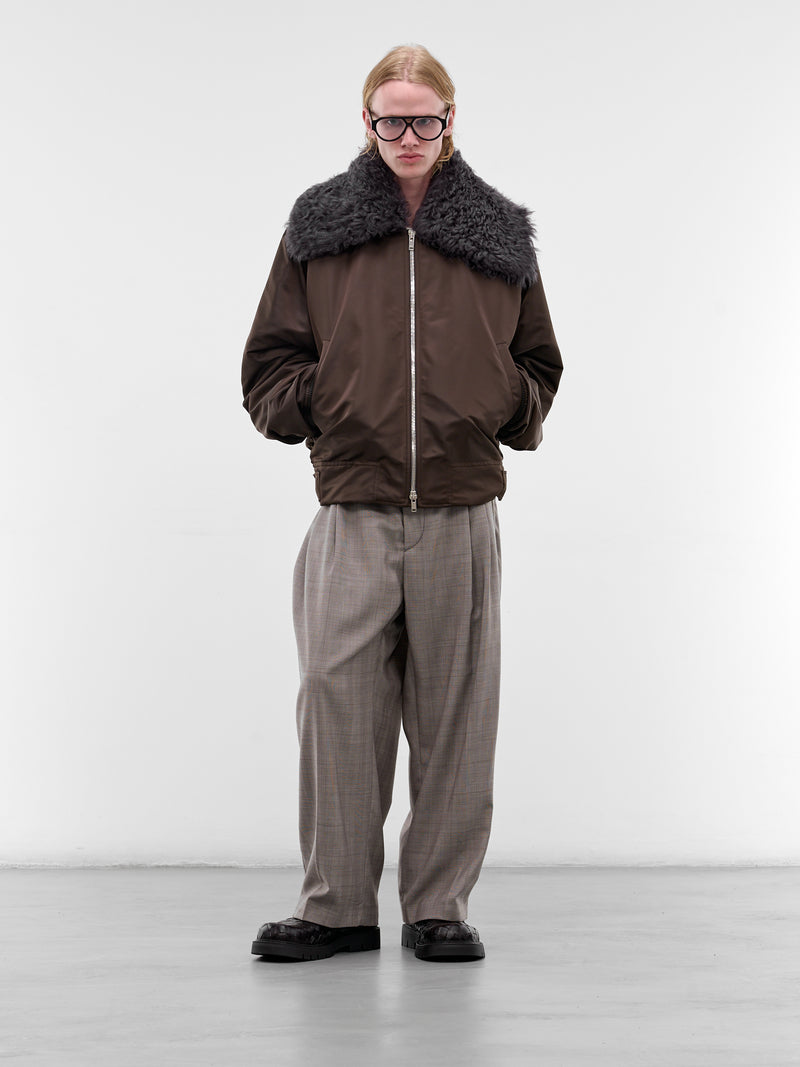 Chocolate Padded Nylon Bomber Jacket (852496V6C50-2081-CHOCOLATE)