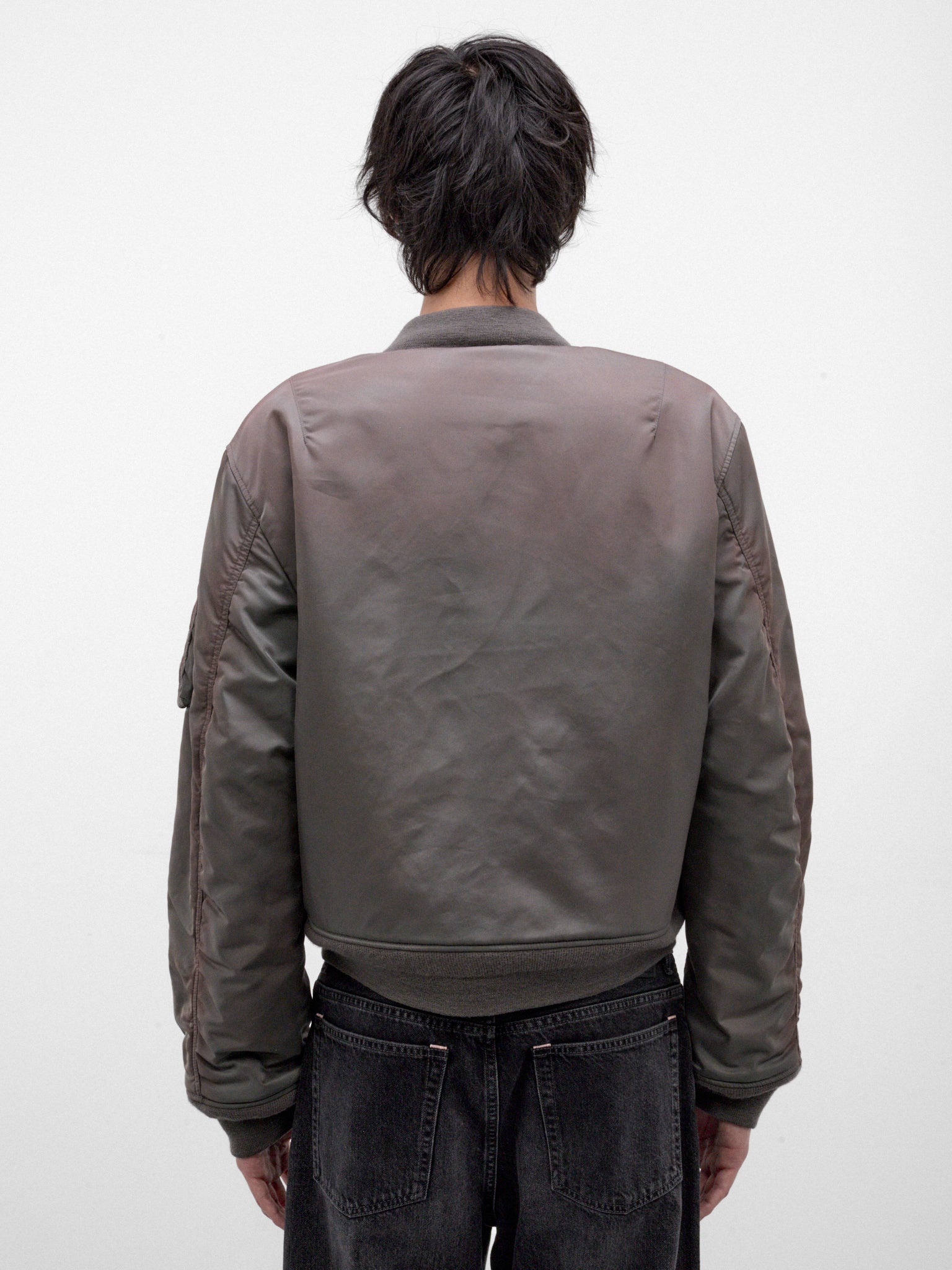 Gray Nylon Bomber Jacket (B90881-AA7050-STONE-GREY)