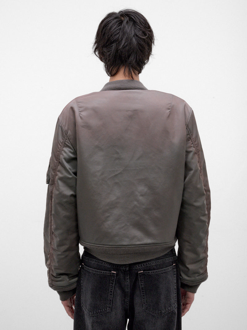 Gray Nylon Bomber Jacket (B90881-AA7050-STONE-GREY)