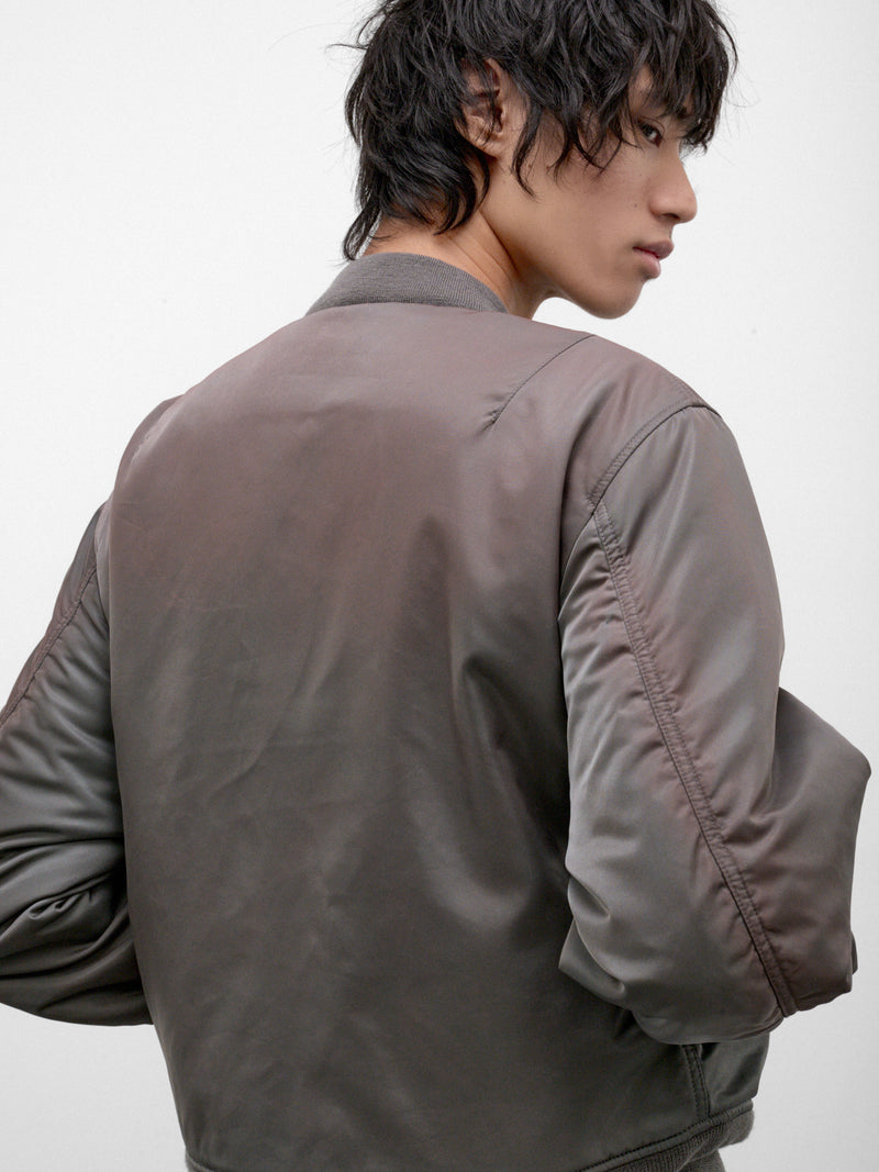 Gray Nylon Bomber Jacket (B90881-AA7050-STONE-GREY)