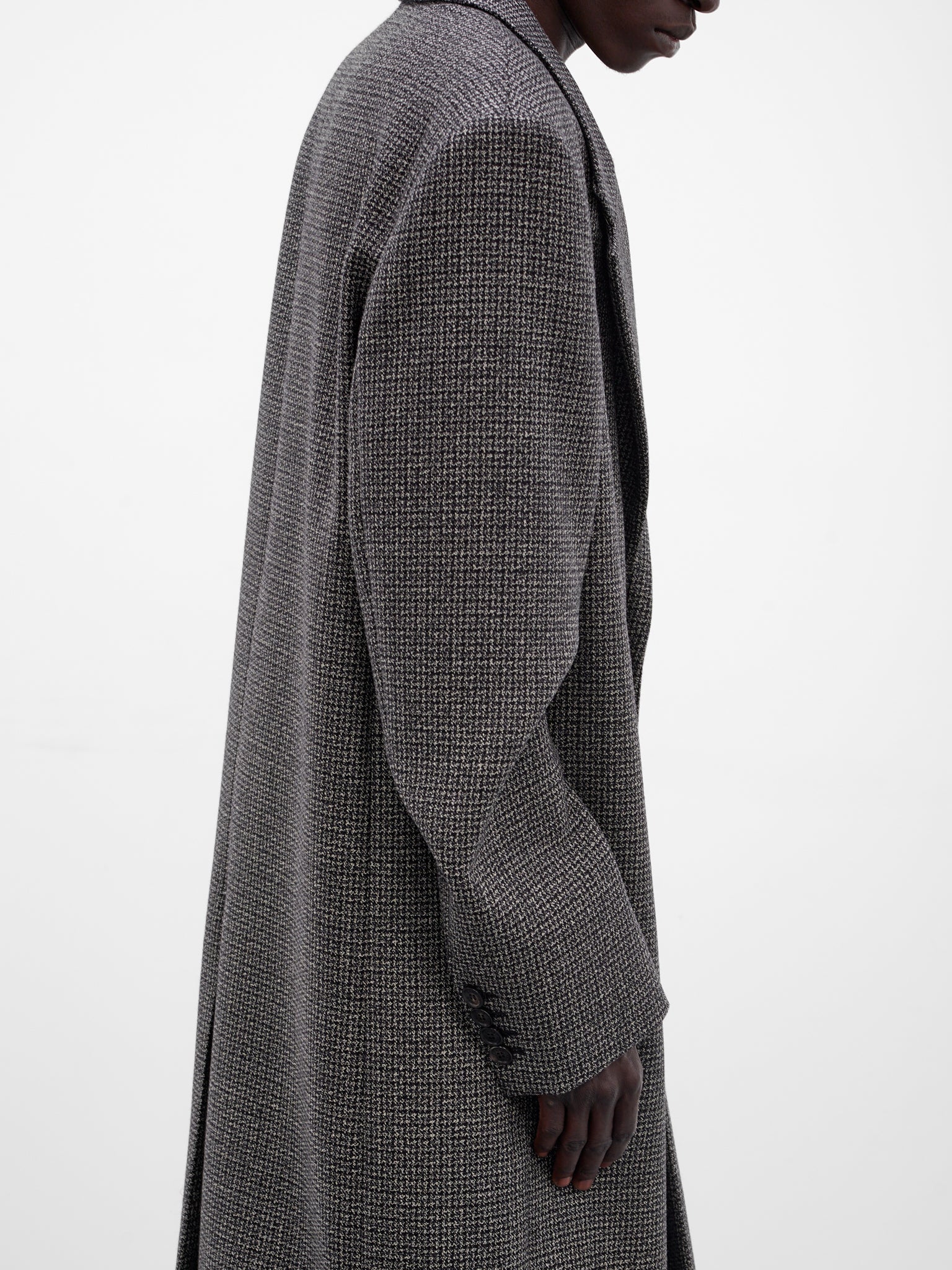 Wool Houndstooth Tailored Coat (B90884-J83048-BLACK-WHITE)