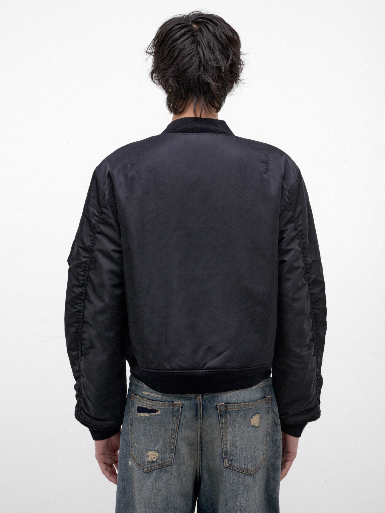 Navy Nylon Bomber Jacket (B90903-COY048-EVENING-BLUE)