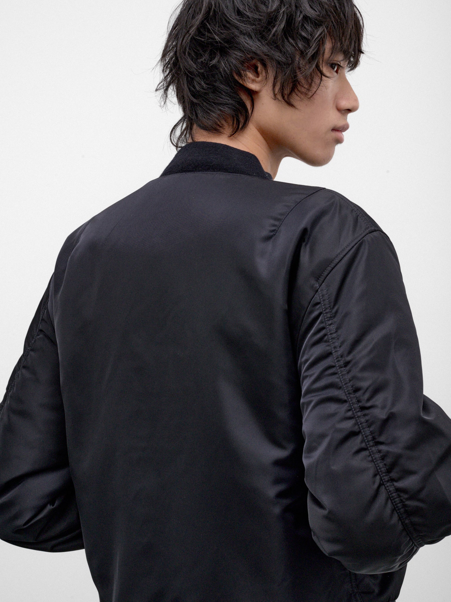 Navy Nylon Bomber Jacket (B90903-COY048-EVENING-BLUE)