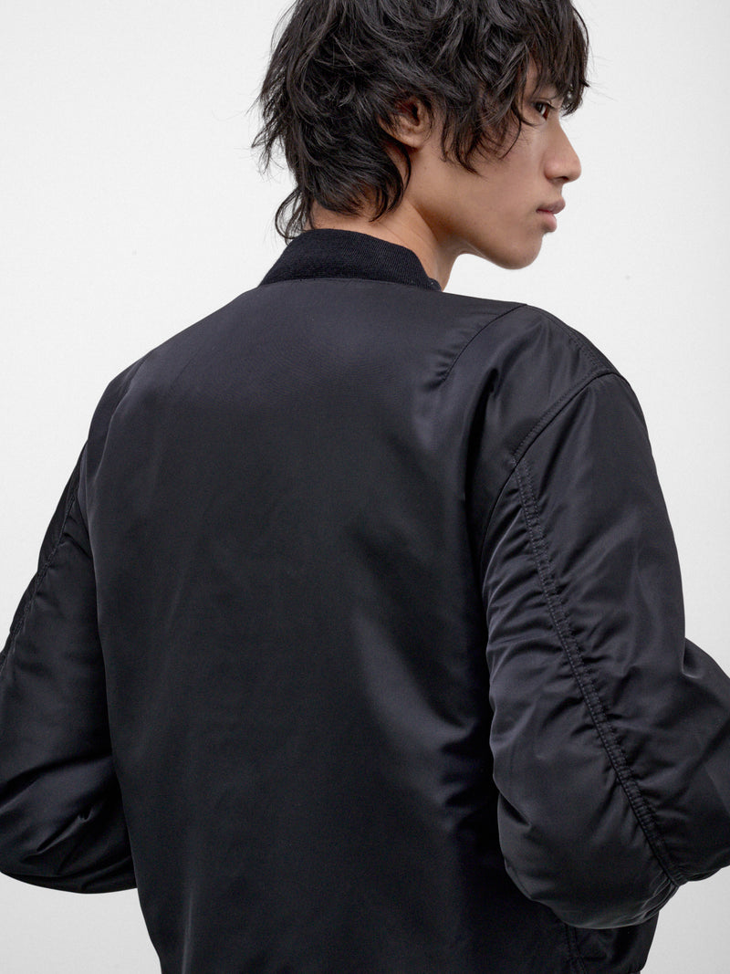 Navy Nylon Bomber Jacket (B90903-COY048-EVENING-BLUE)