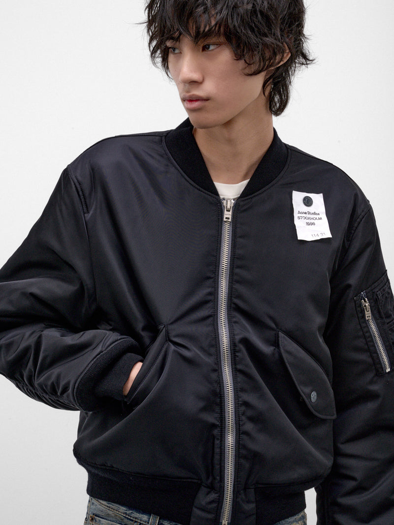 Navy Nylon Bomber Jacket (B90903-COY048-EVENING-BLUE)