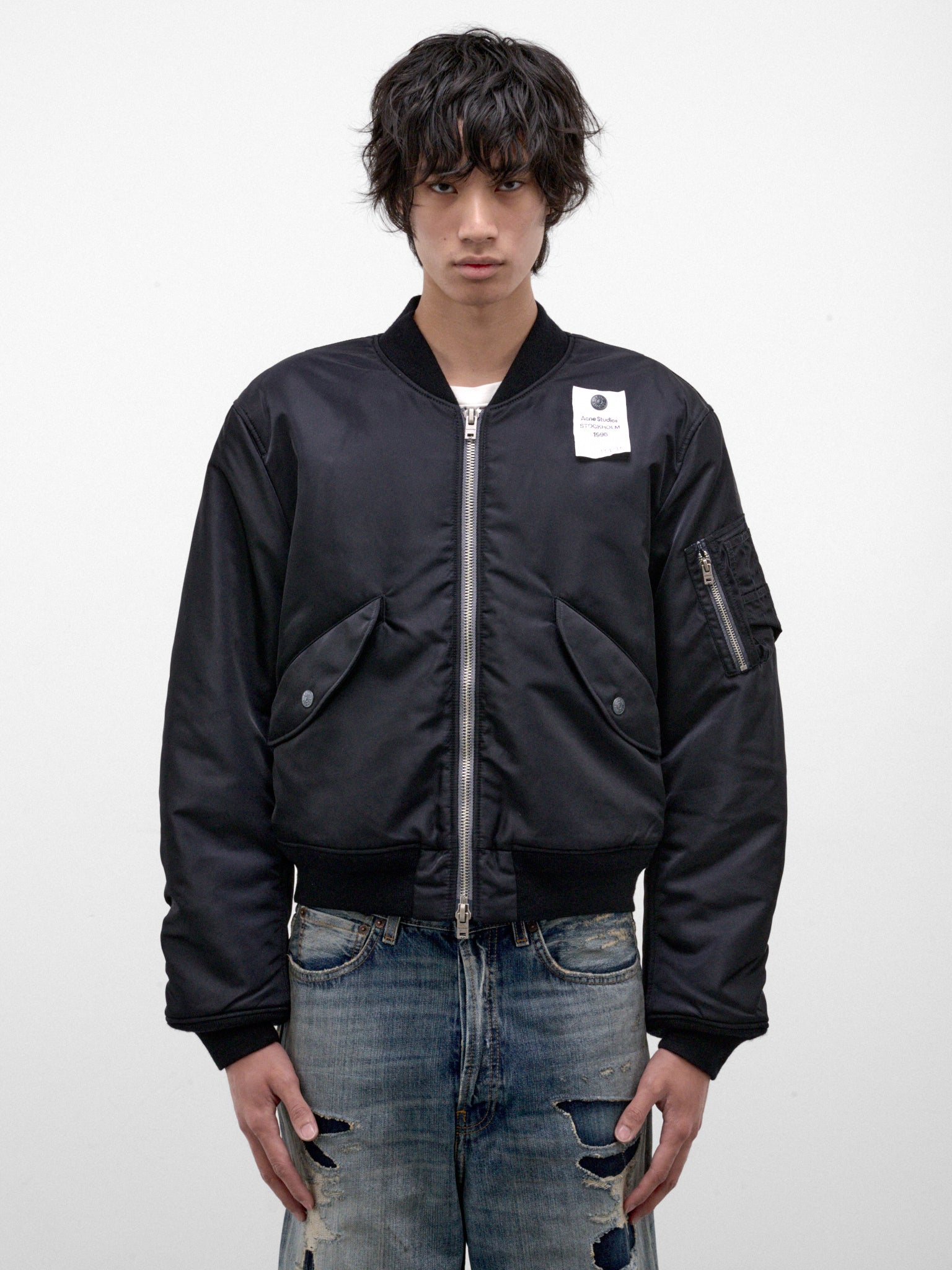 Navy Nylon Bomber Jacket (B90903-COY048-EVENING-BLUE)