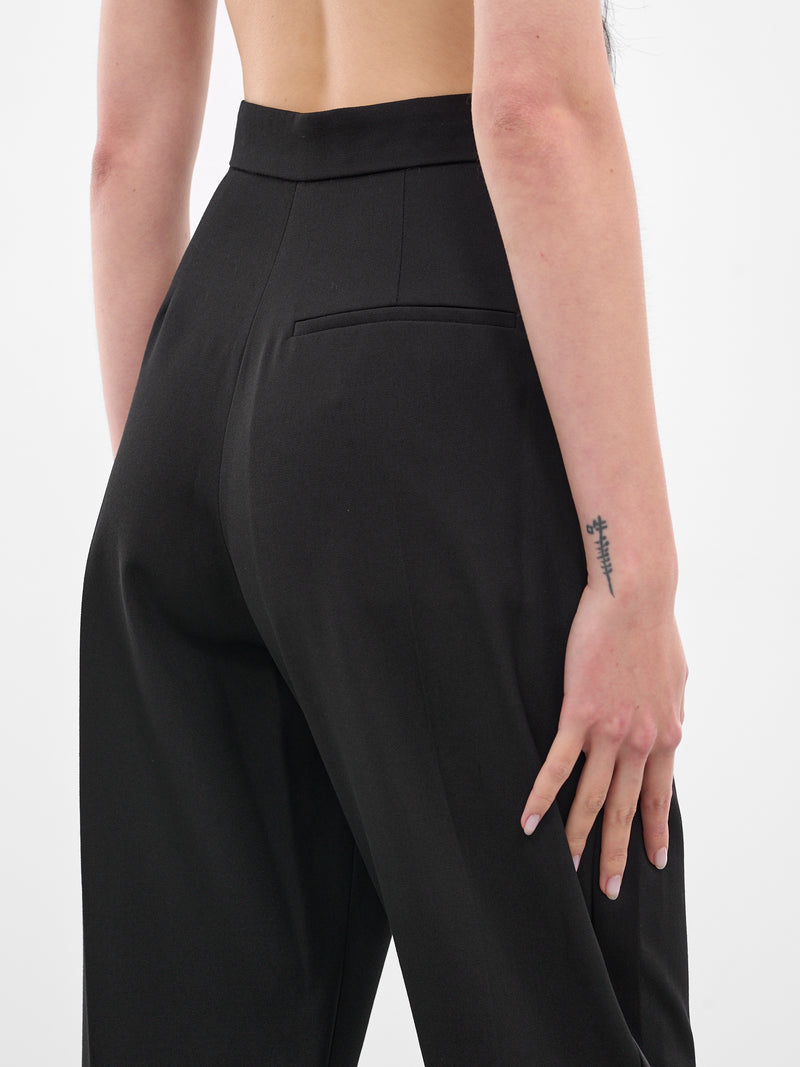 Black Tuxedo Fuseau Wool Trousers (BA4FP12-BLACK)