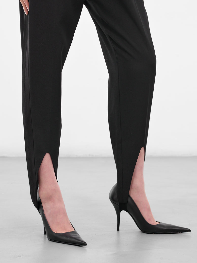 Black Tuxedo Fuseau Wool Trousers (BA4FP12-BLACK)