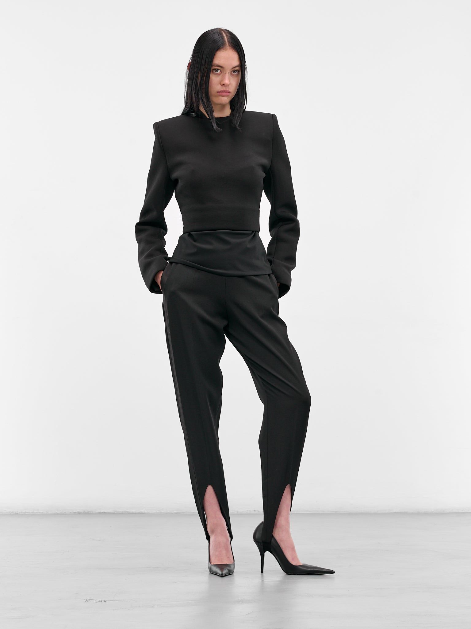 Black Cropped Executive Top (BA4FT07-BLACK)