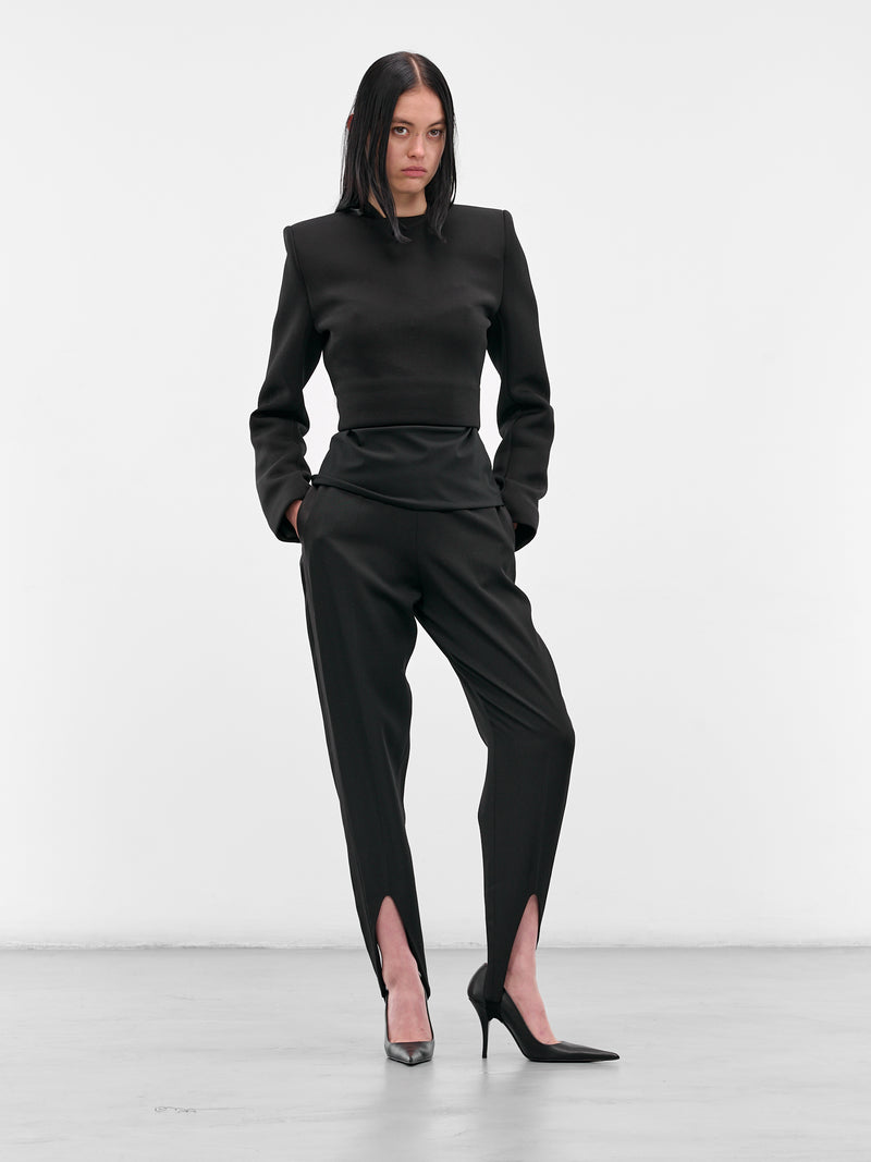 Black Cropped Executive Top (BA4FT07-BLACK)