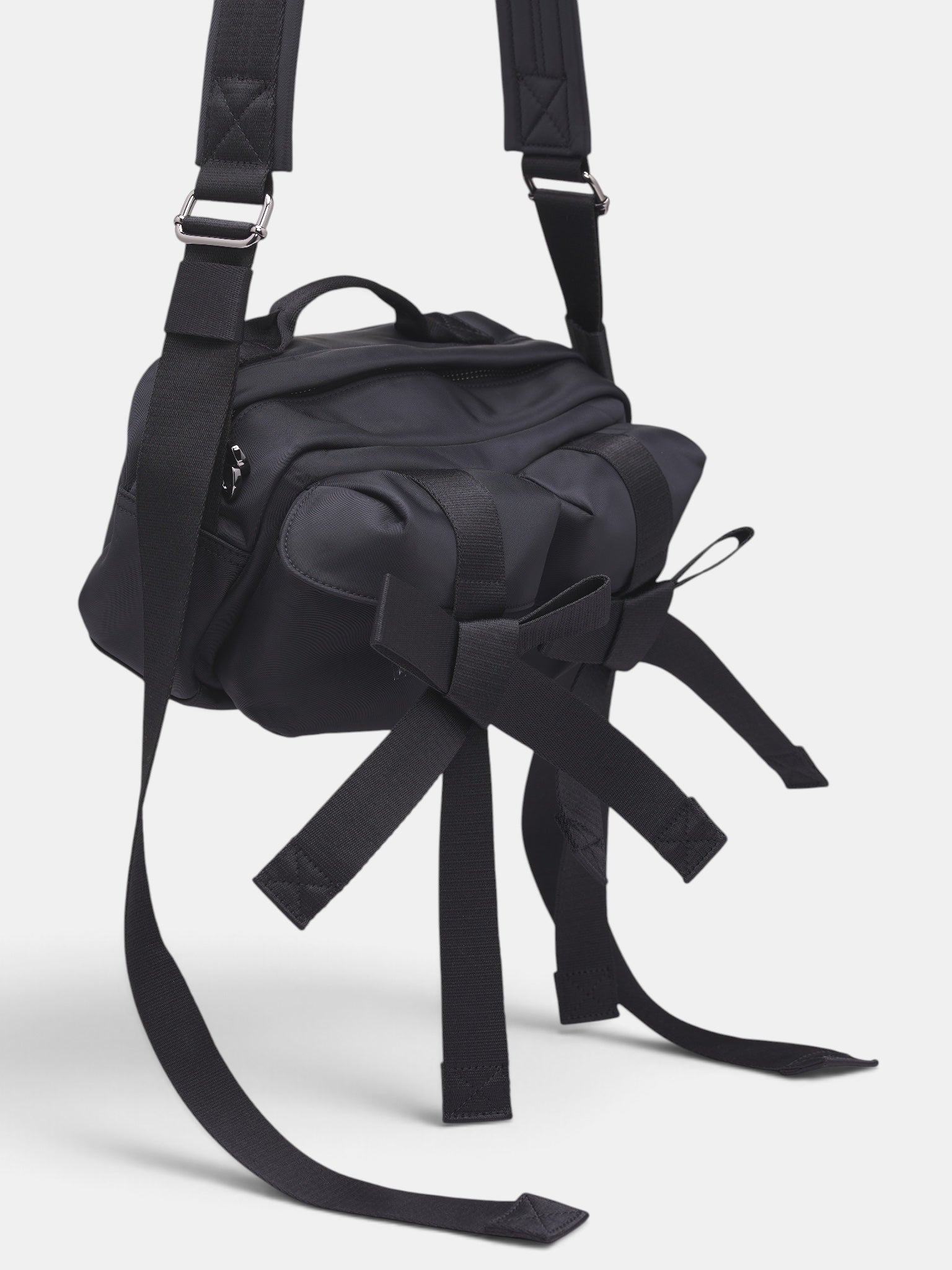 Black Bow & Pearl Crossbody Bag (BAG149B-M-0761-BLACK-PEARL)