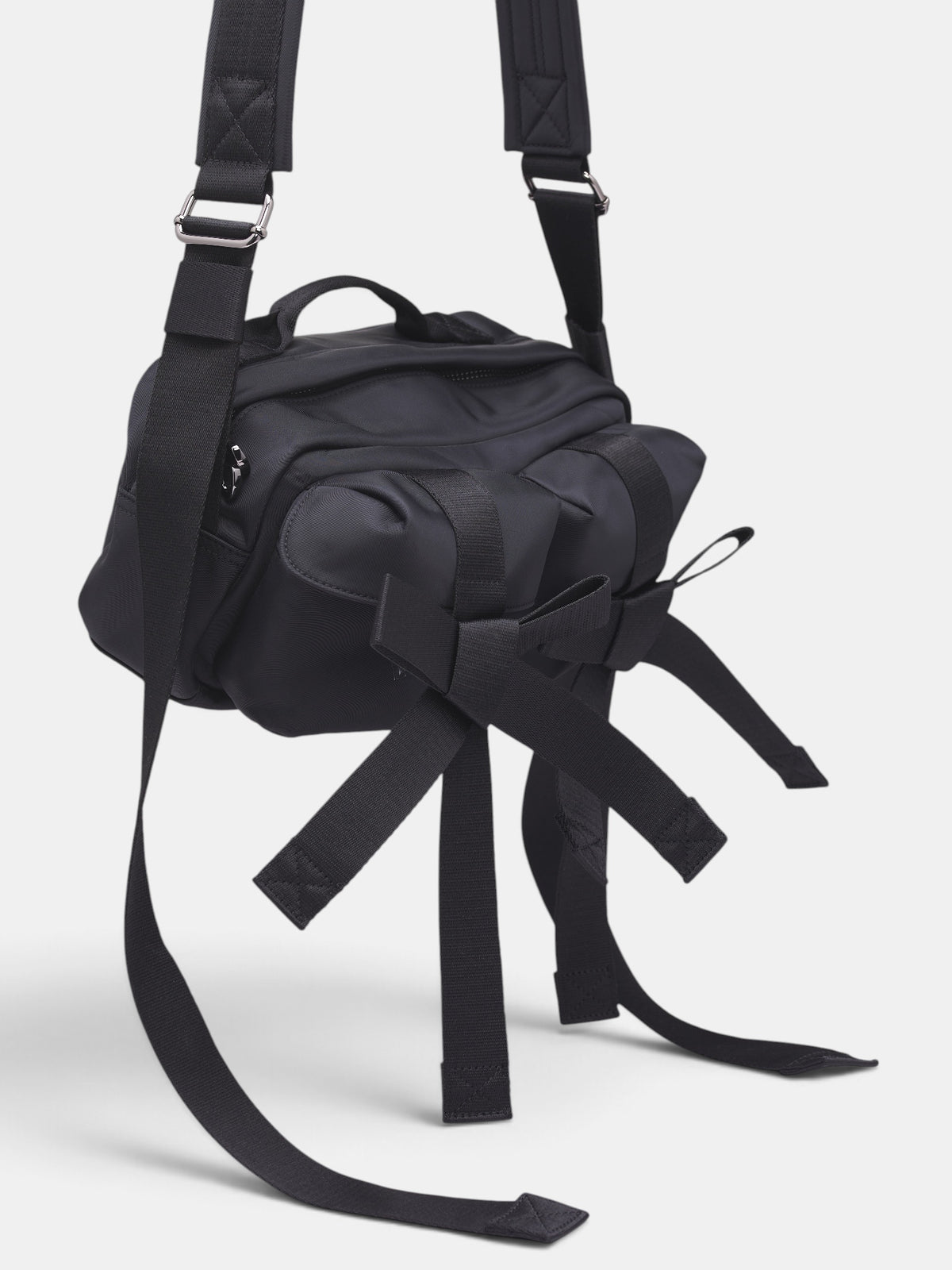 Black Bow & Pearl Crossbody Bag (BAG149B-M-0761-BLACK-PEARL)