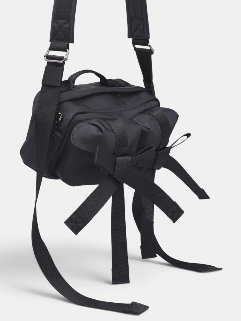 Black Bow & Pearl Crossbody Bag (BAG149B-M-0761-BLACK-PEARL)