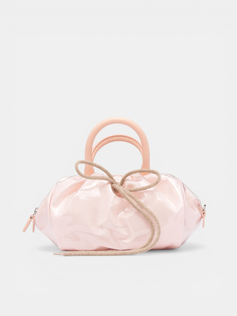 Mini Gathered Top Handle Bag (BAG211-0829-CLEAR-TAUPE)