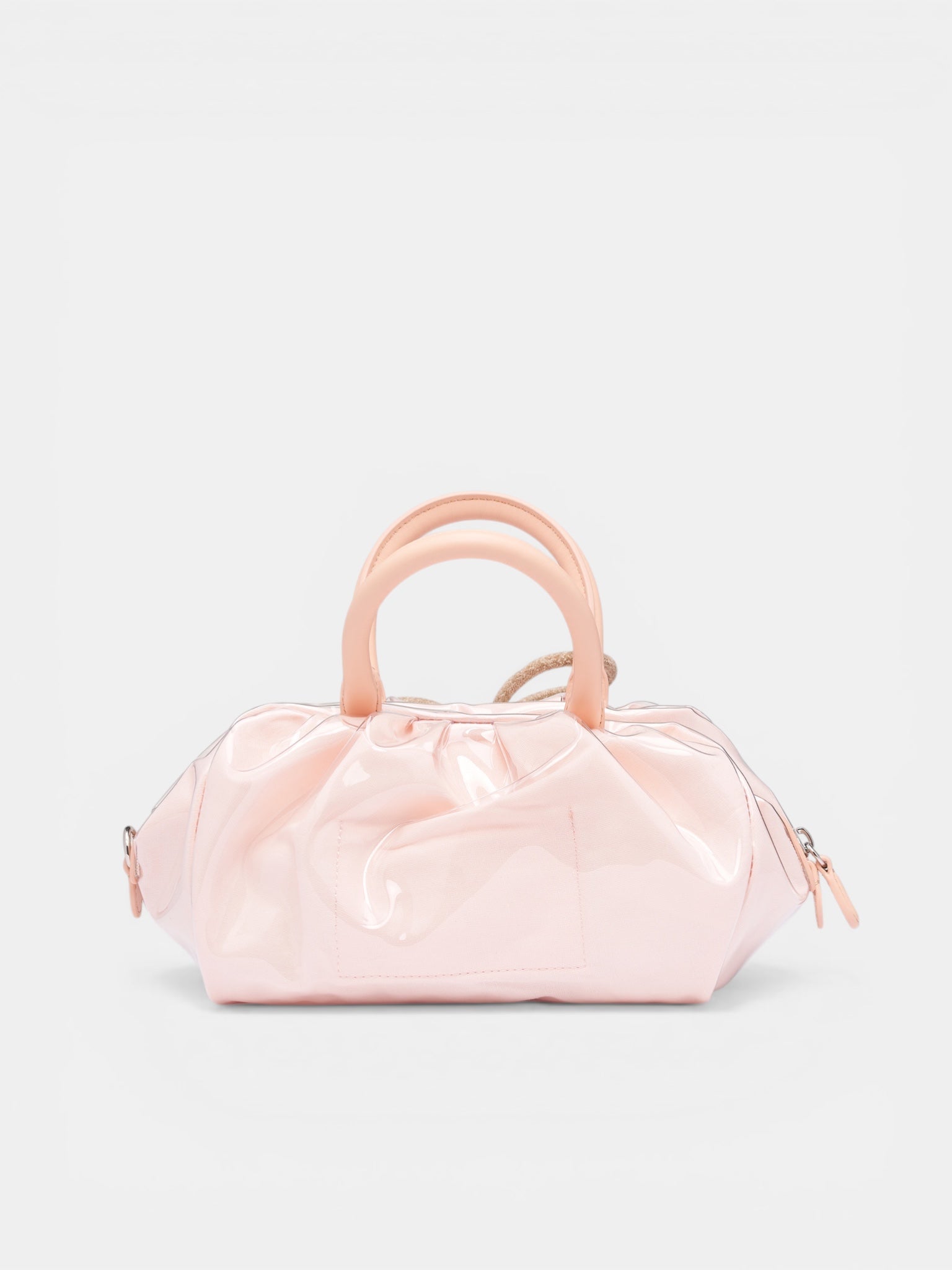 Mini Gathered Top Handle Bag (BAG211-0829-CLEAR-TAUPE)