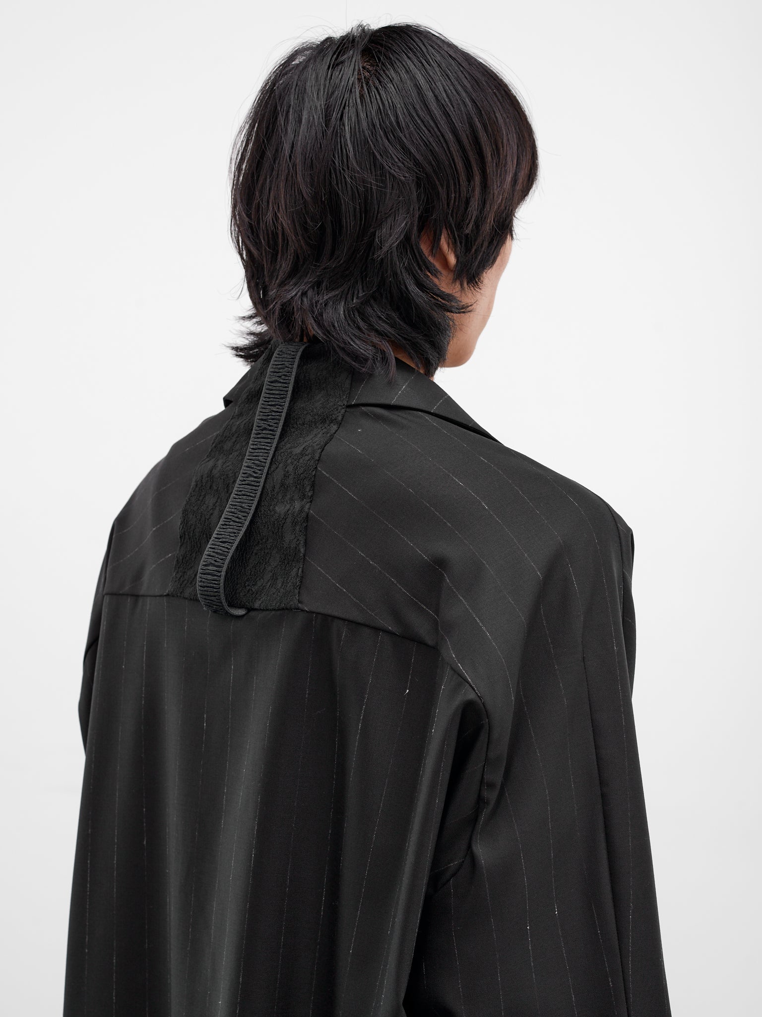 Bakor Pinstripe Wool Blazer-Kimono (BAKOR-MIDNIGHT-STRIPES)