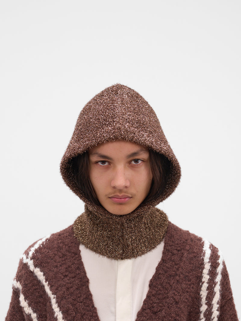 Bronze Lurex Knit Balaclava (BALACLAVA-M25W849-BRONZE)