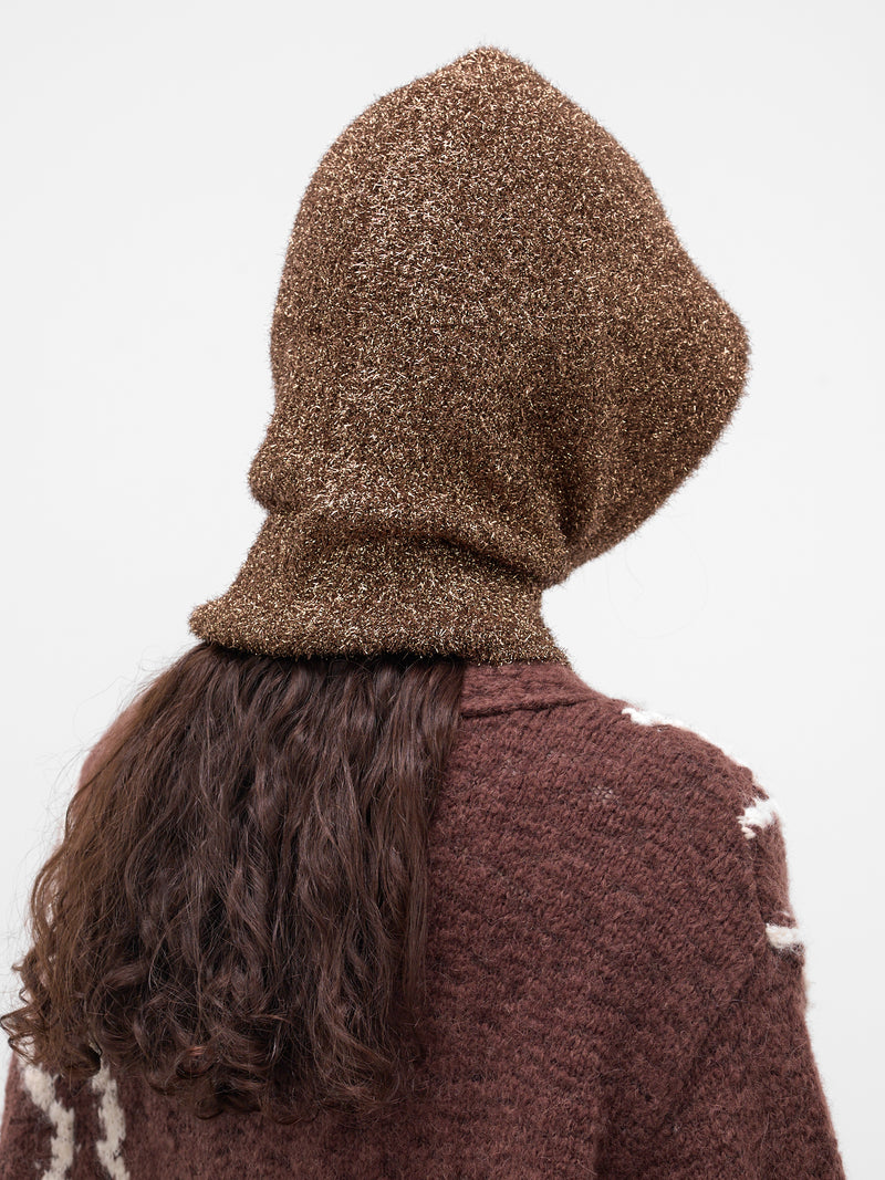 Bronze Lurex Knit Balaclava (BALACLAVA-M25W849-BRONZE)
