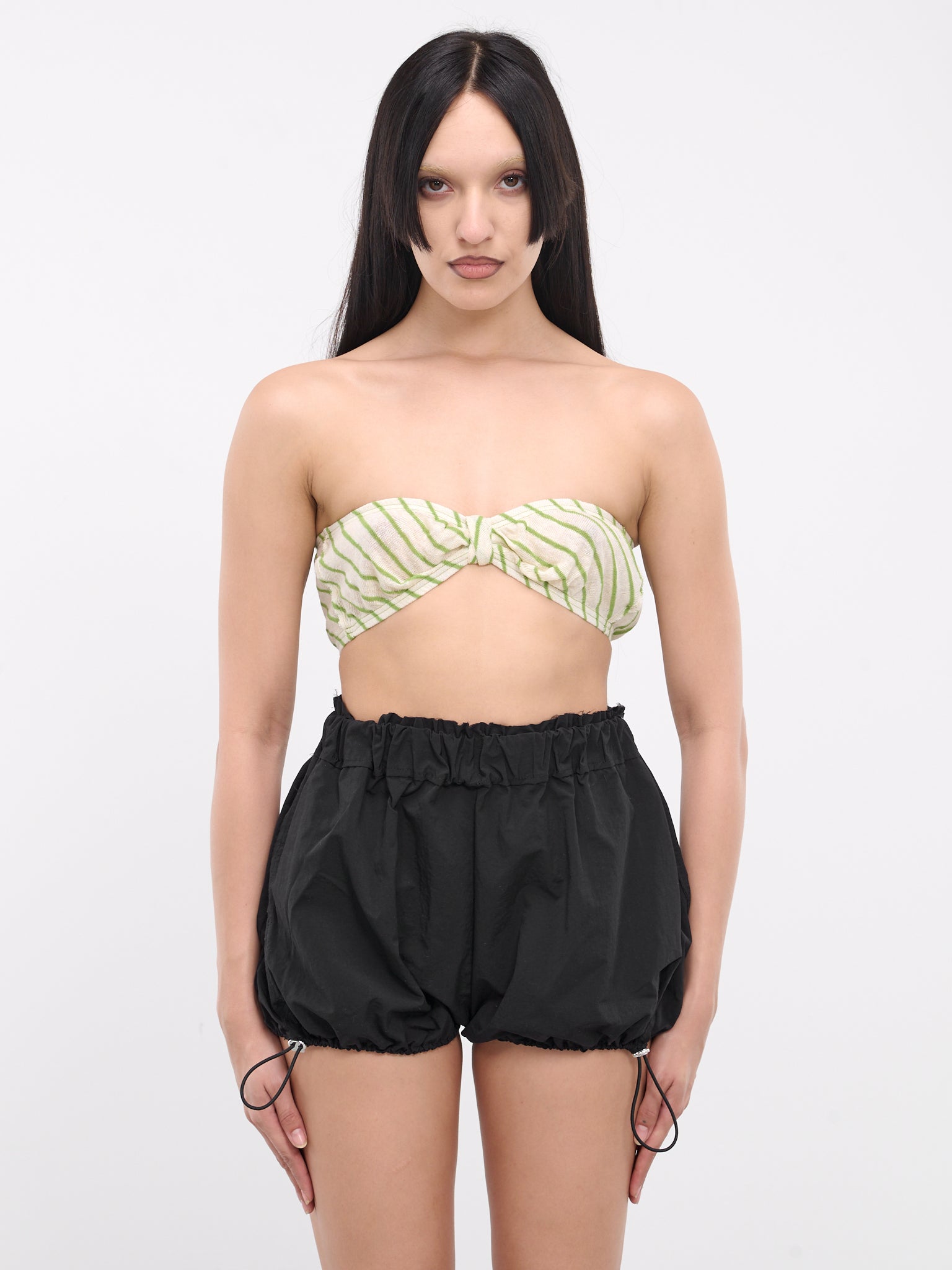 Striped Bandeau Top (BANDEAU-GREEN-WHITE-STRIPES)