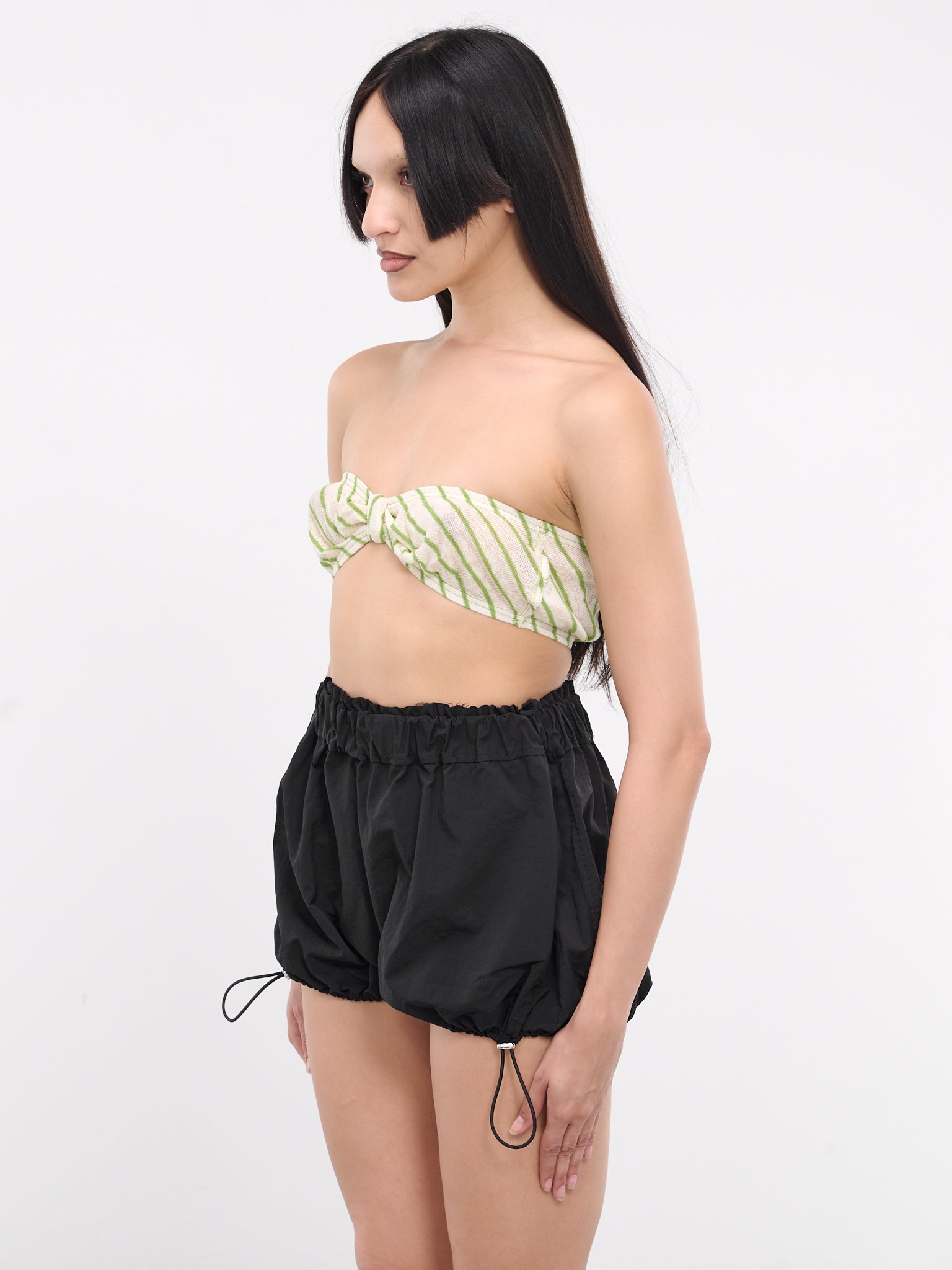 Striped Bandeau Top (BANDEAU-GREEN-WHITE-STRIPES)