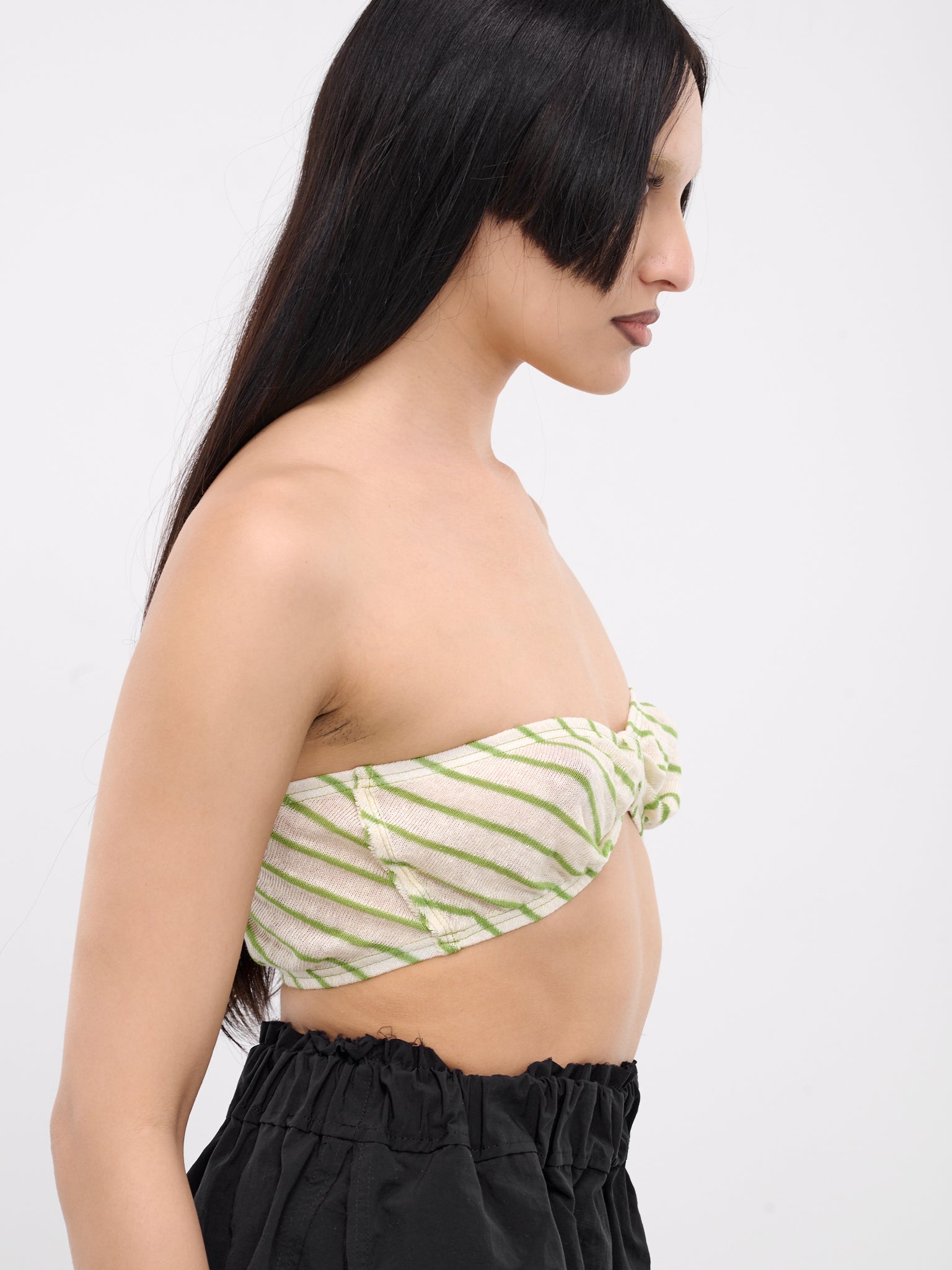 Striped Bandeau Top (BANDEAU-GREEN-WHITE-STRIPES)