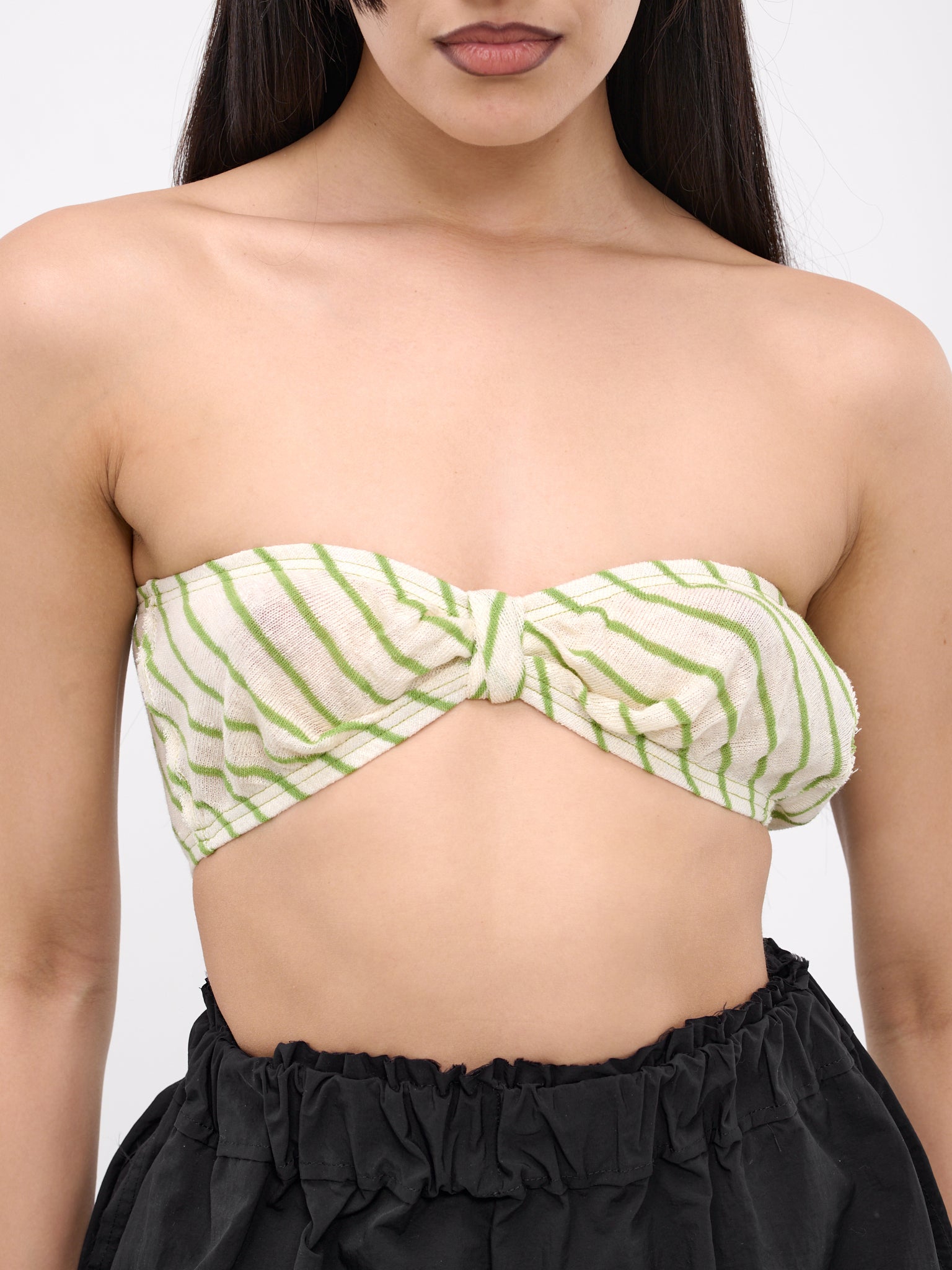 Striped Bandeau Top (BANDEAU-GREEN-WHITE-STRIPES)