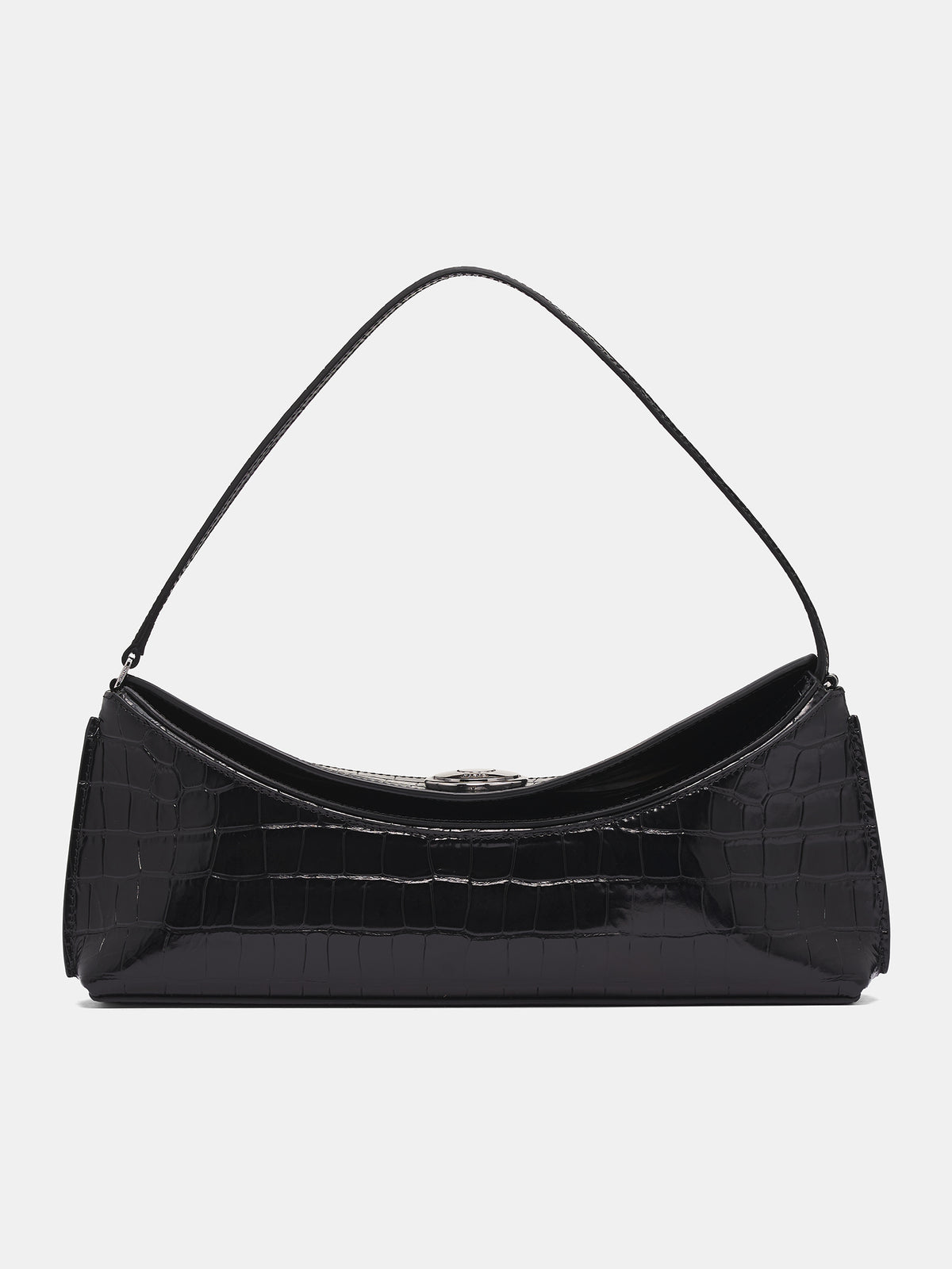 Black Python Leather Pochette Bag (BAW00438AC07A05-BLACK)