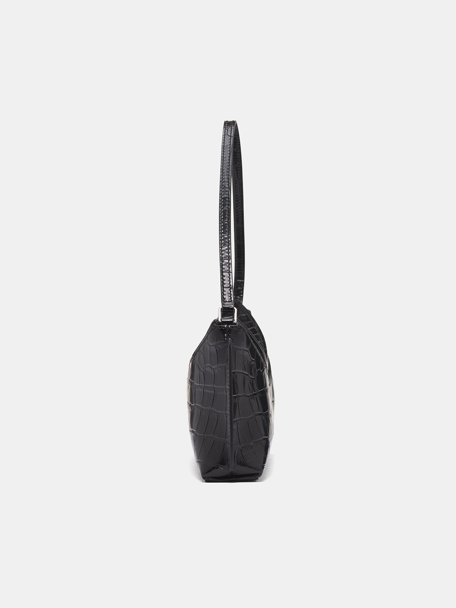 Black Python Leather Pochette Bag (BAW00438AC07A05-BLACK)