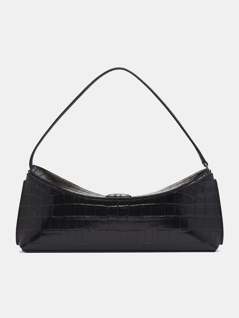 Black Python Leather Pochette Bag (BAW00438AC07A05-BLACK)
