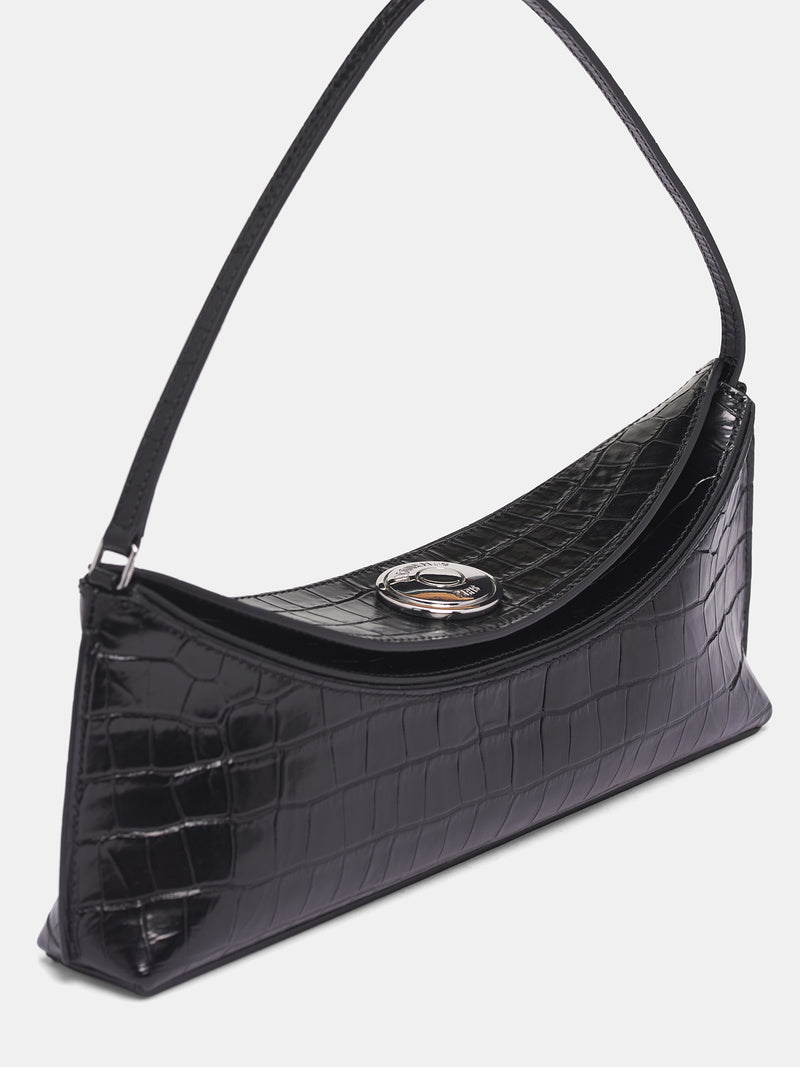 Black Python Leather Pochette Bag (BAW00438AC07A05-BLACK)