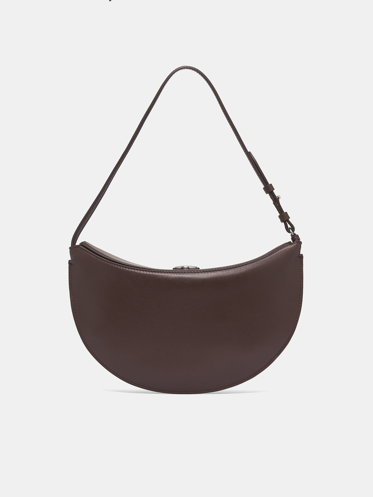 Brown Leather Small Ovalo Bag (BAW00444AC18A08-BROWN)